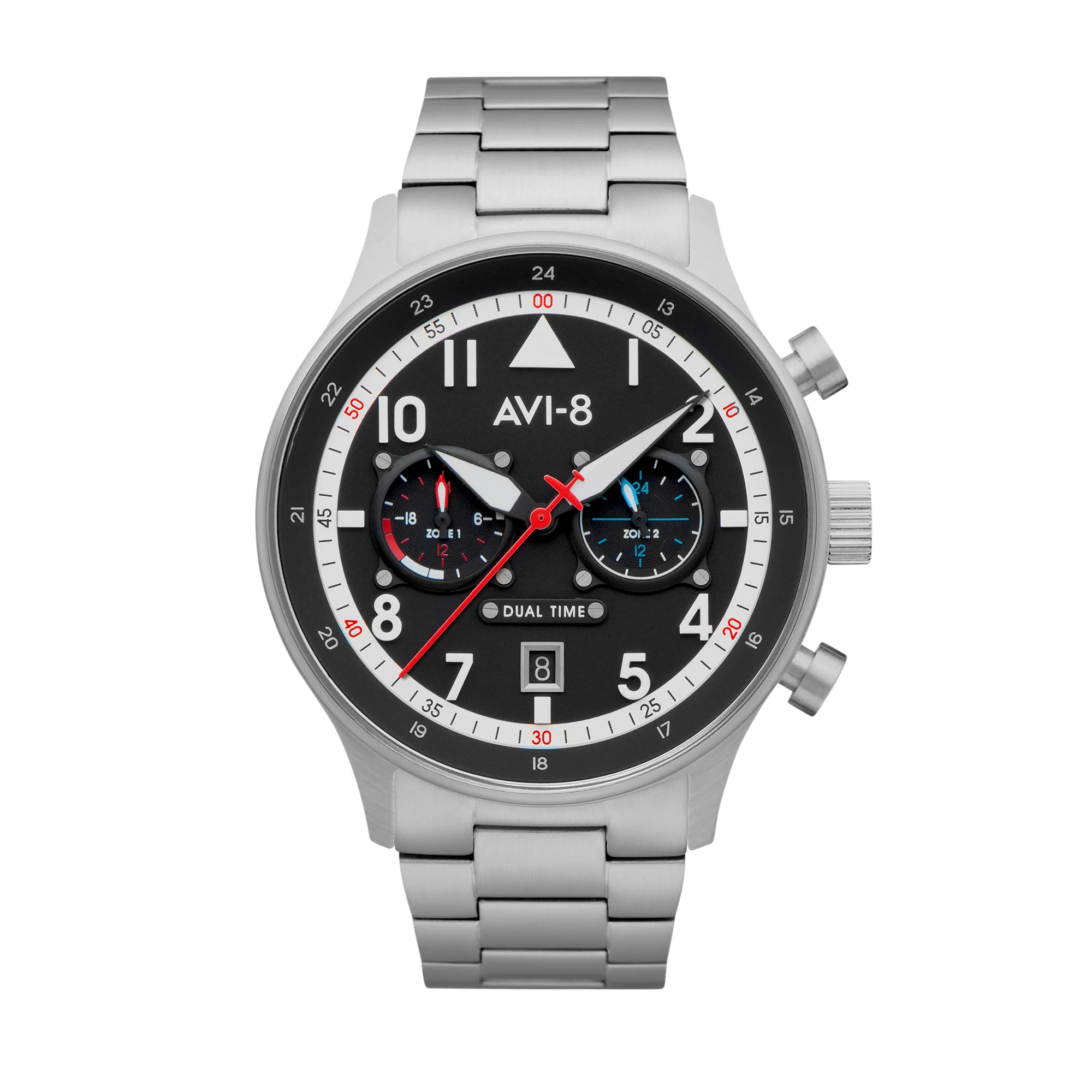 Hawker Hurricane Carey Dual Time Black & Stainless Steel / Stainless Steel | Black Dial - Image 10