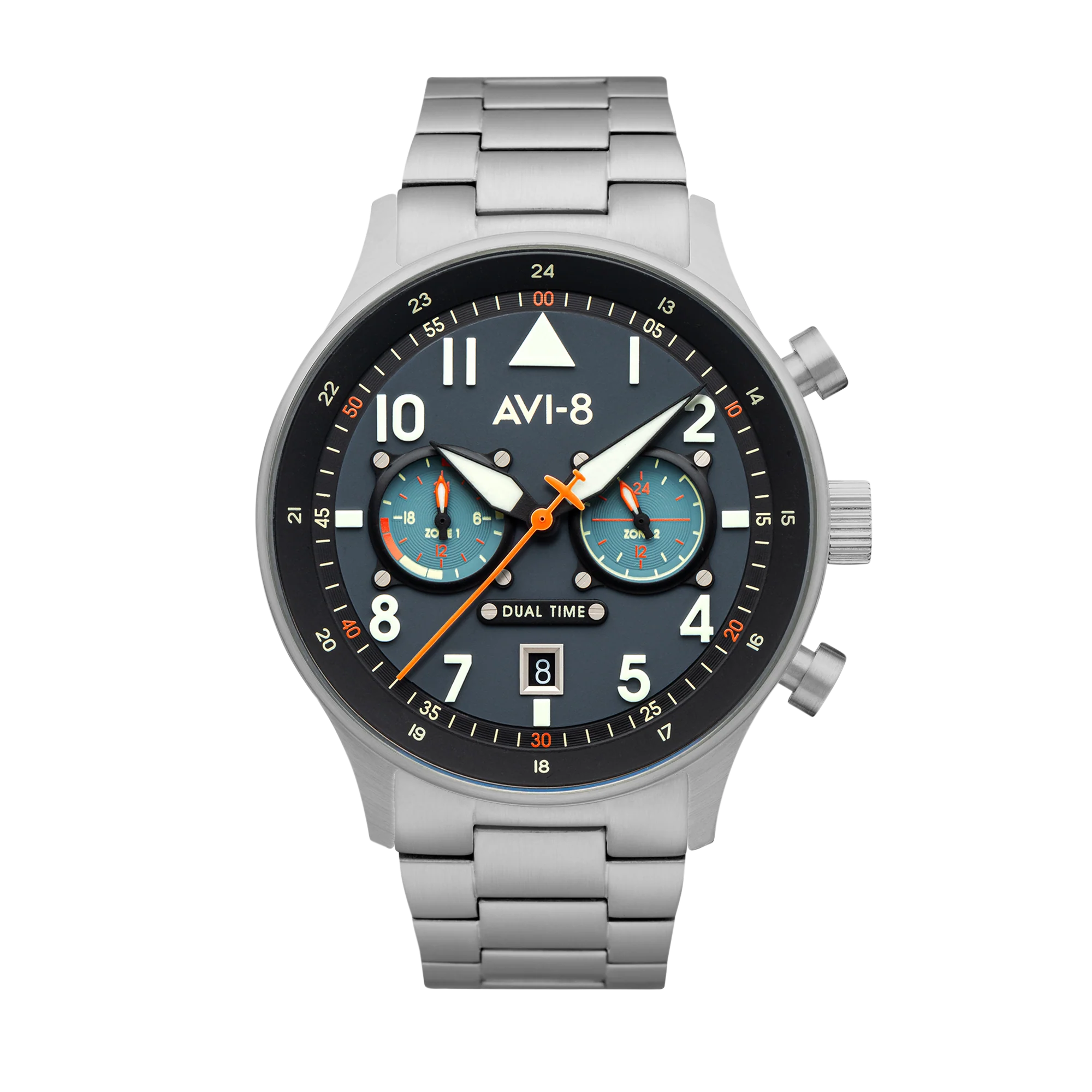Hawker Hurricane Carey Dual Time Blue & Stainless Steel /  Stainless Steel | Blue Dial - Image 12