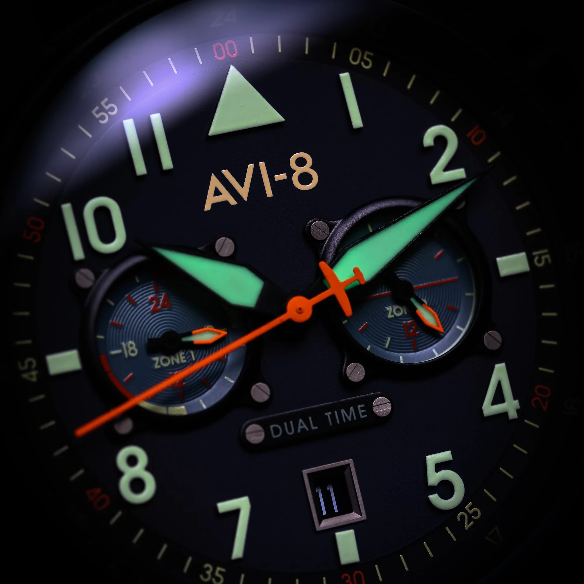 Hawker Hurricane Carey Dual Time Blue & Stainless Steel /  Stainless Steel | Blue Dial - Image 4