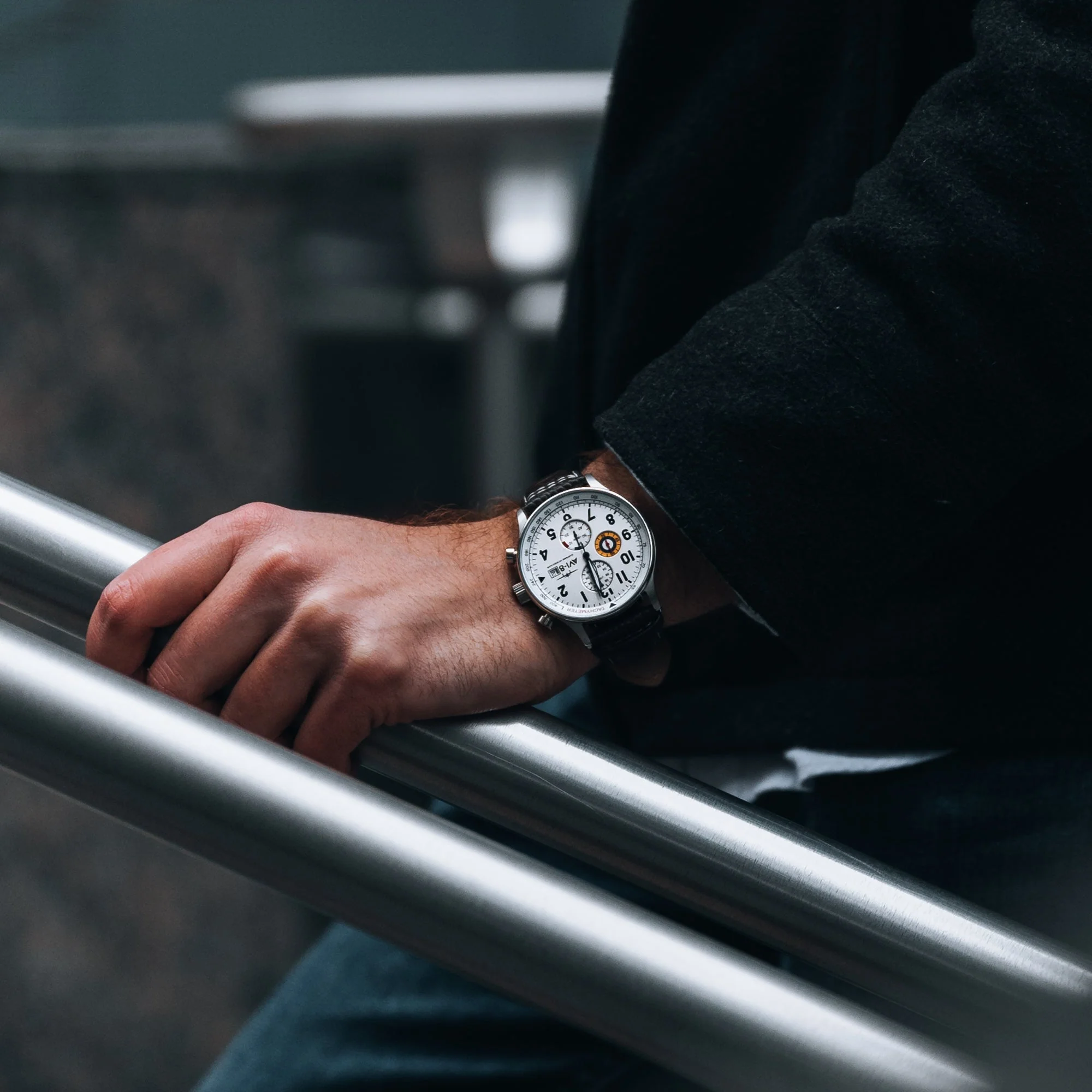 Hawker Hurricane Classic Chronograph White / Leather | White Dial - Image 7