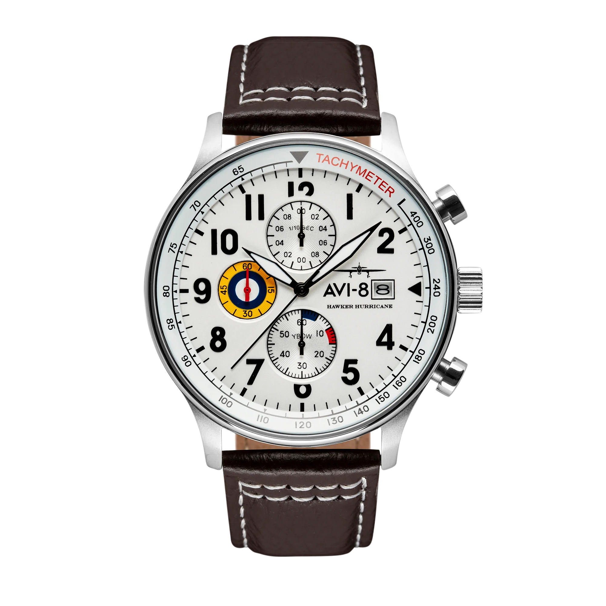 Hawker Hurricane Classic Chronograph White / Leather | White Dial - Image 8