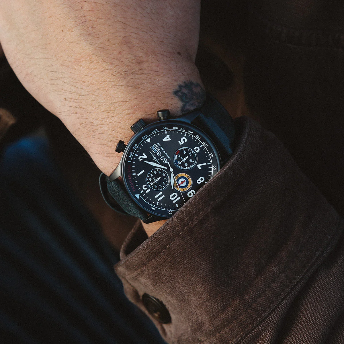 Hawker Hurricane Classic Chronograph Gray / Leather | Gray Dial - Image 18