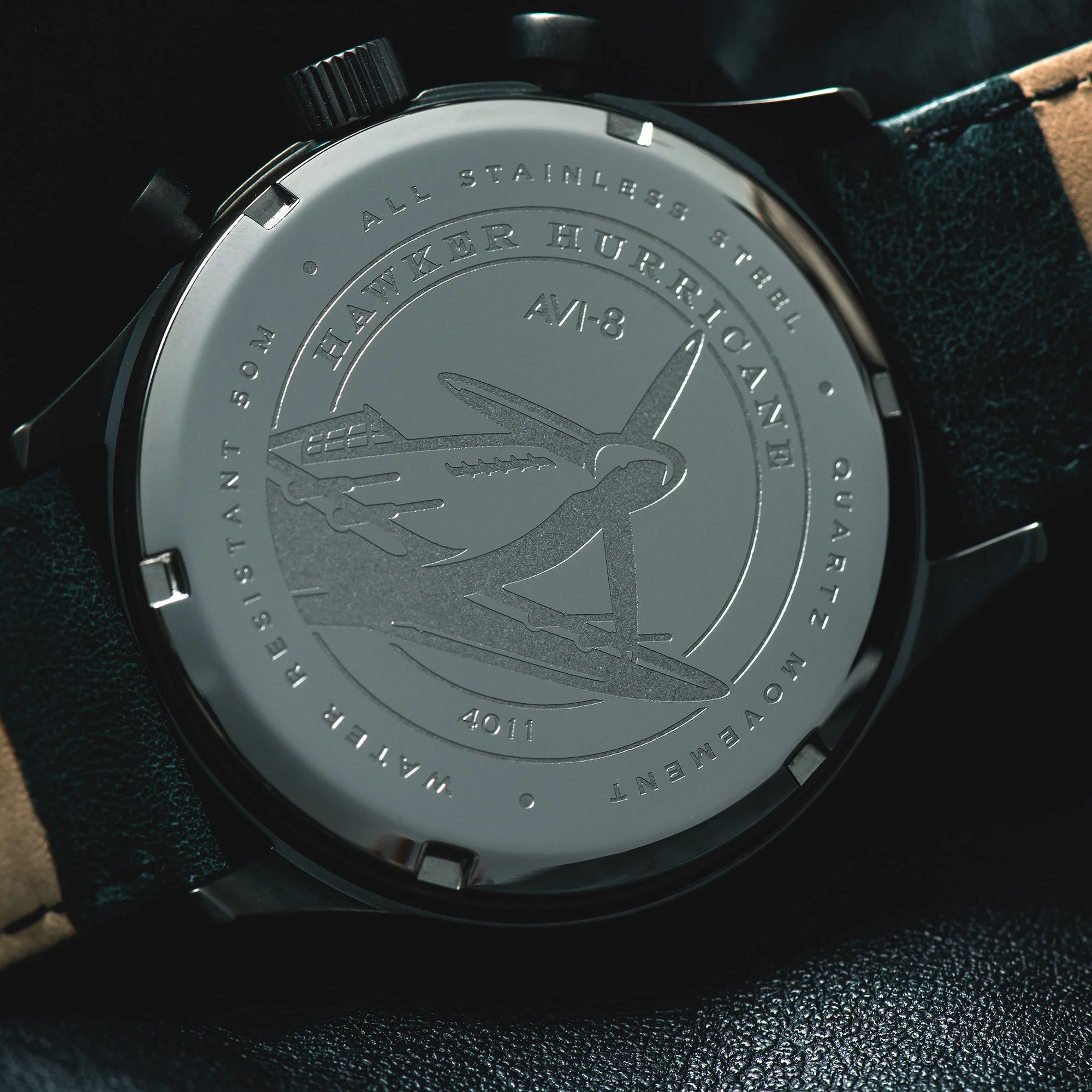 Hawker Hurricane Classic Chronograph Gray / Leather | Gray Dial - Image 6