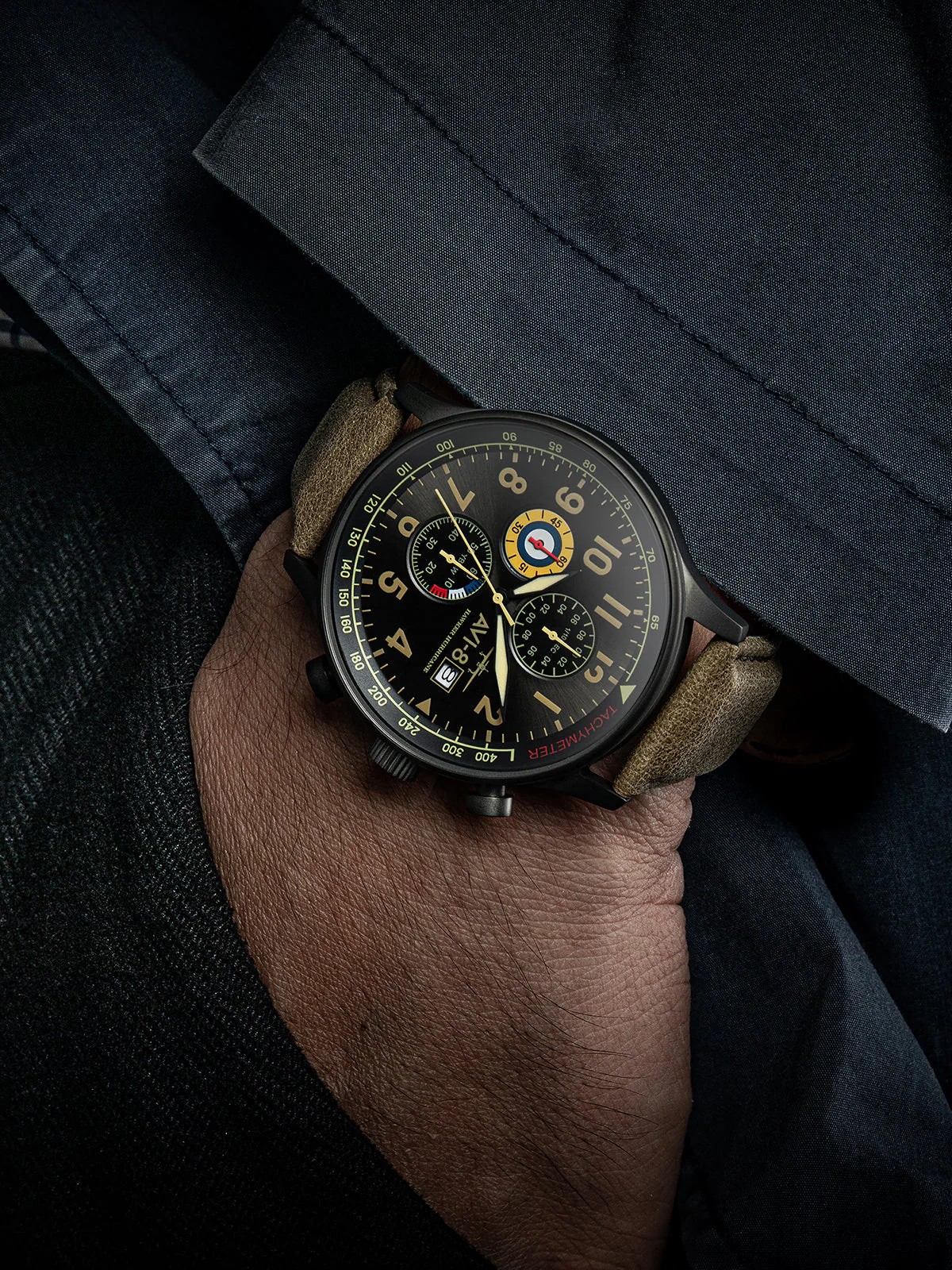Hawker Hurricane Classic Chronograph Gray Dial / Leather | Gray Dial - Image 15