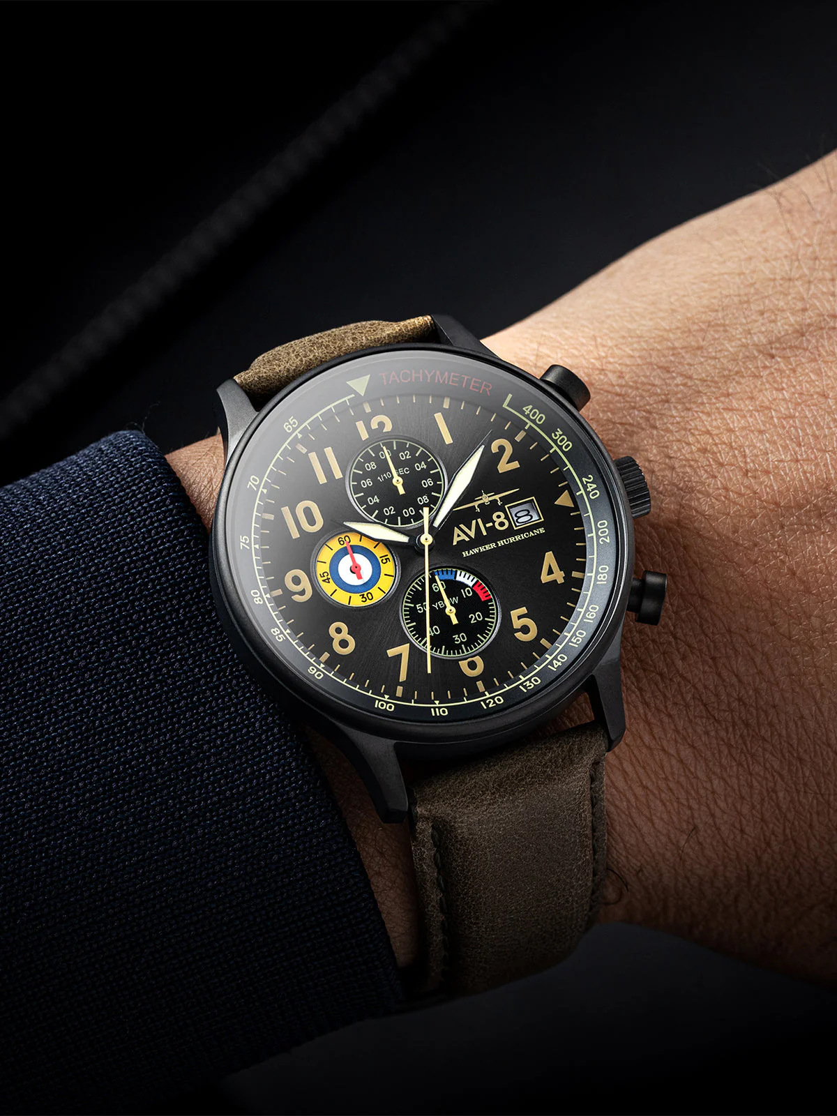 Hawker Hurricane Classic Chronograph Gray Dial / Leather | Gray Dial - Image 17