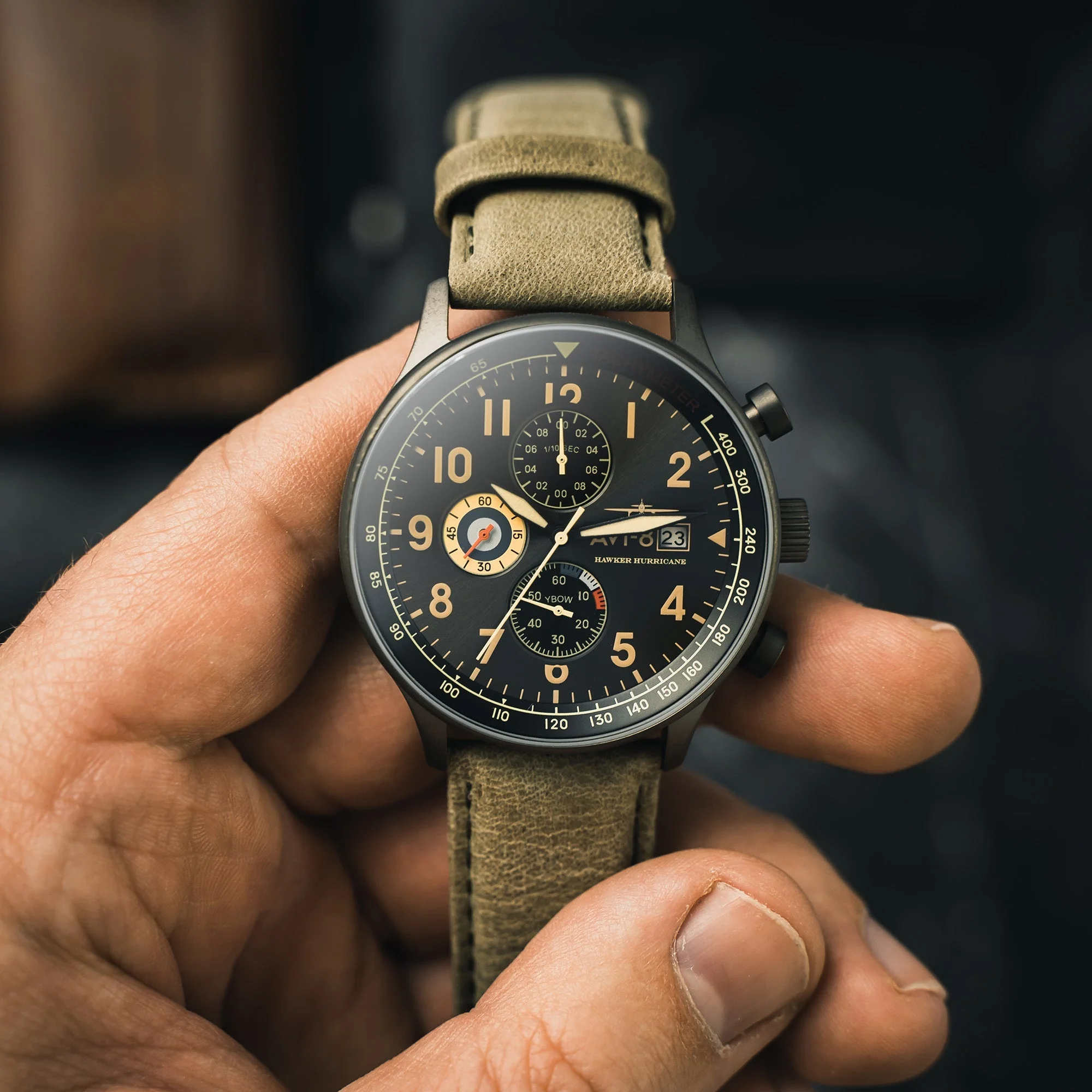 Hawker Hurricane Classic Chronograph Gray Dial / Leather | Gray Dial - Image 7