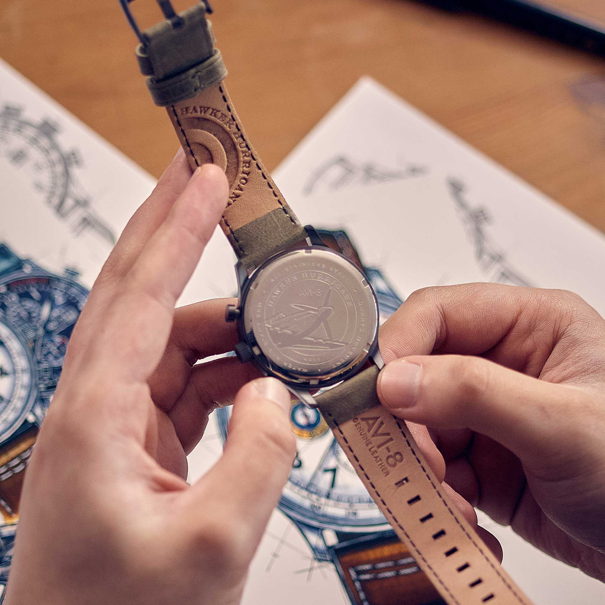 Hawker Hurricane Classic Chronograph Gray Dial / Leather | Gray Dial - Image 8