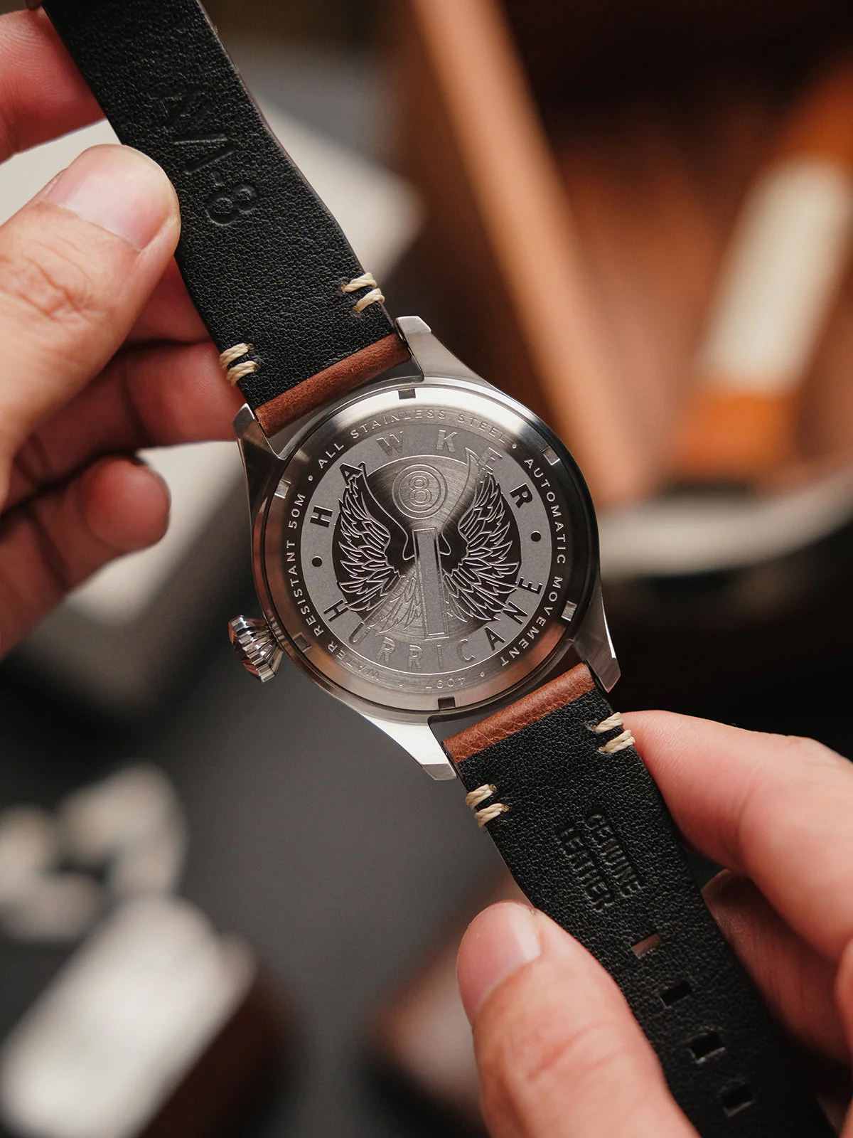 Hawker Hurricane Clowes Automatic Black / Leather | Black Dial - Image 19