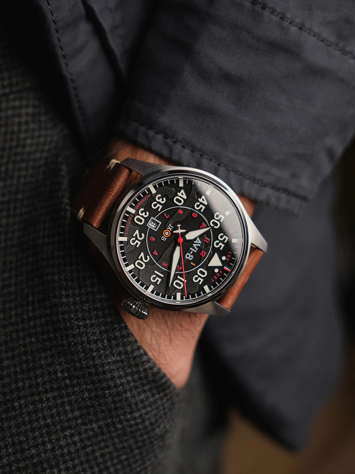 Hawker Hurricane Clowes Automatic Black / Leather | Black Dial - Image 5
