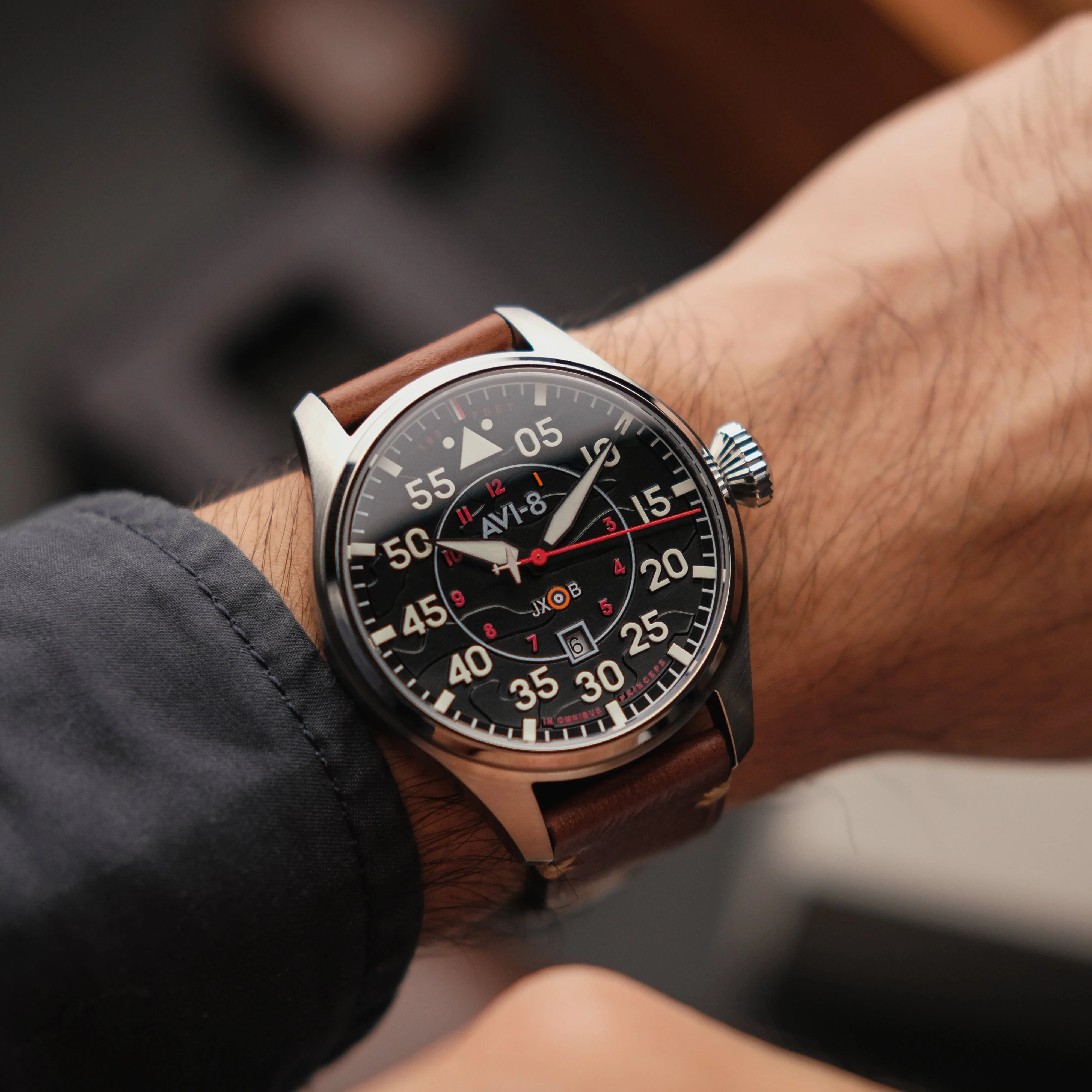 Hawker Hurricane Clowes Automatic Black / Leather | Black Dial - Image 6