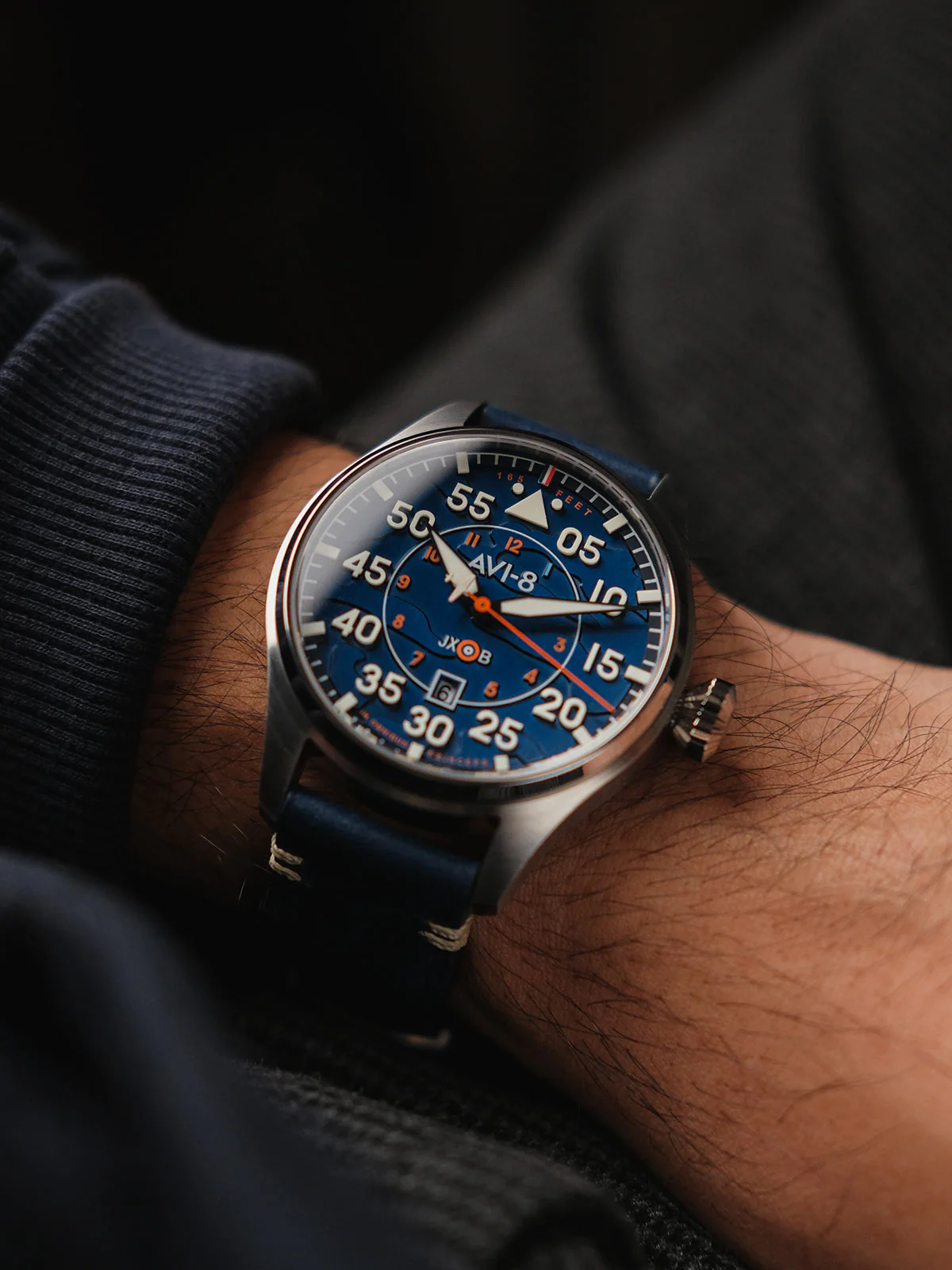 Hawker Hurricane Clowes Automatic Blue / Leather | Blue Dial - Image 21