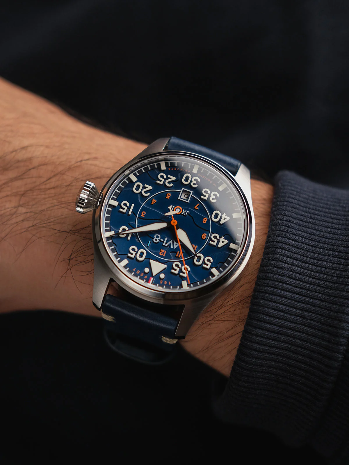 Hawker Hurricane Clowes Automatic Blue / Leather | Blue Dial - Image 6