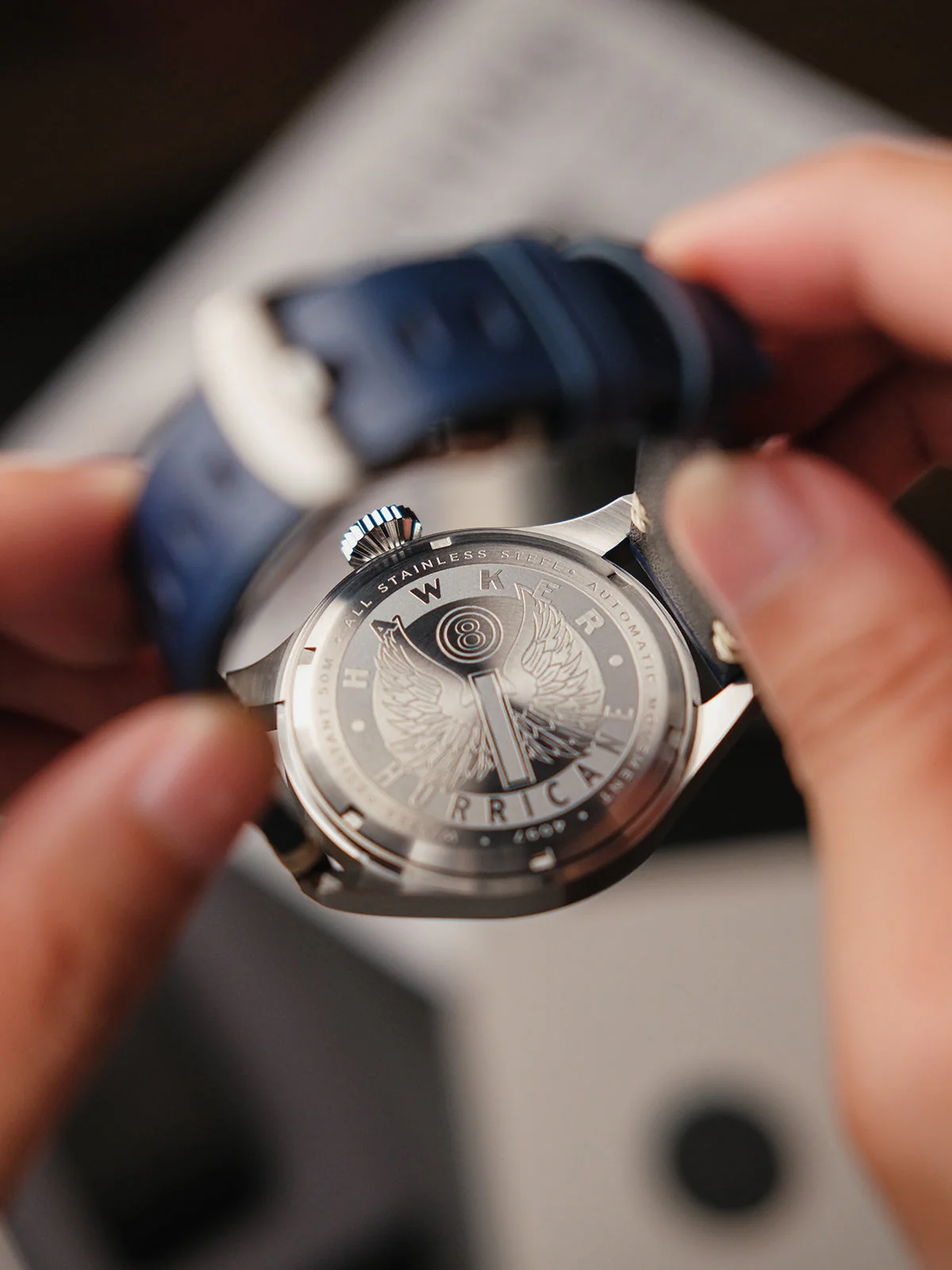Hawker Hurricane Clowes Automatic Blue / Leather | Blue Dial - Image 7