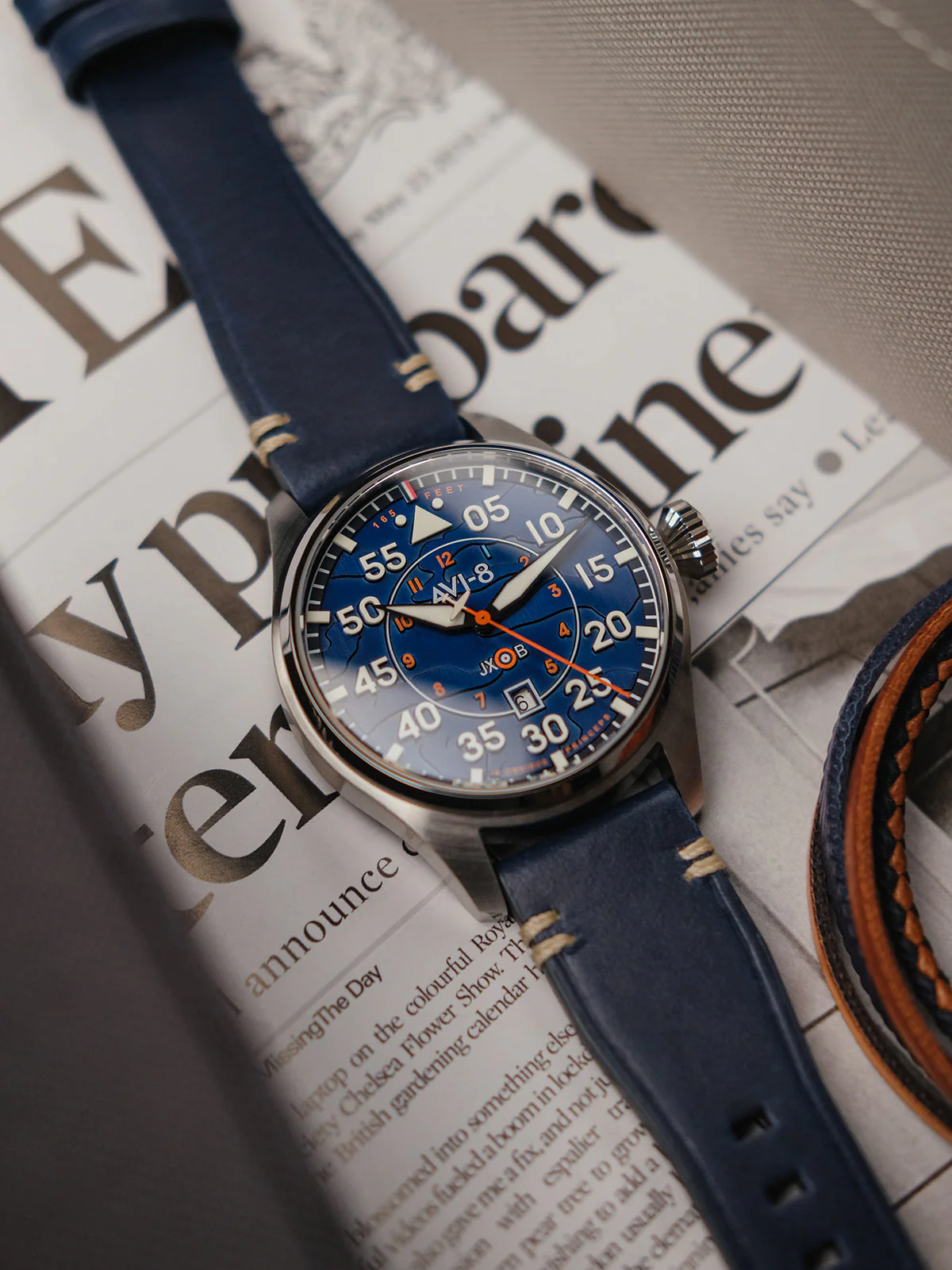 Hawker Hurricane Clowes Automatic Blue / Leather | Blue Dial - Image 8