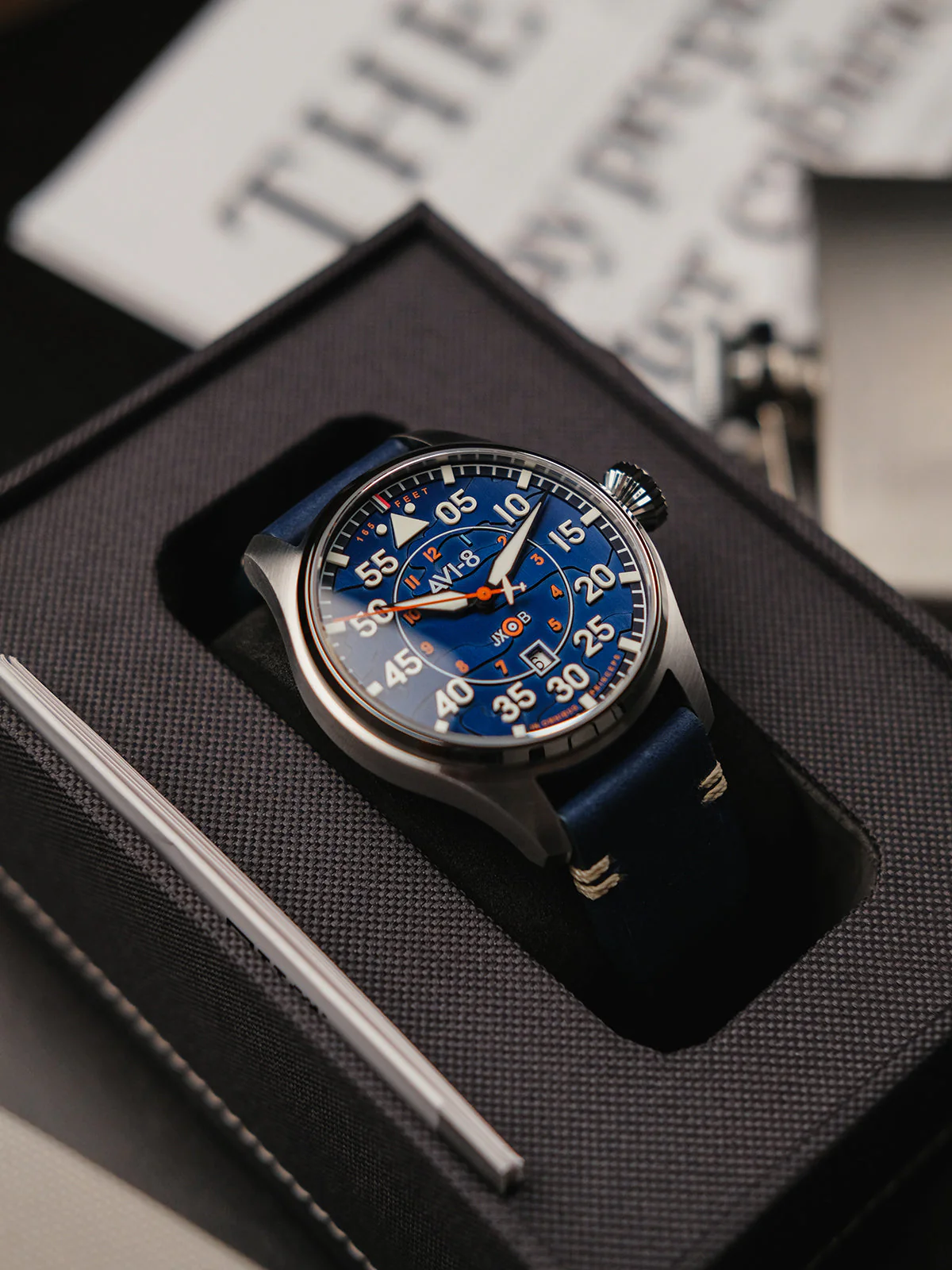 Hawker Hurricane Clowes Automatic Blue / Leather | Blue Dial - Image 9