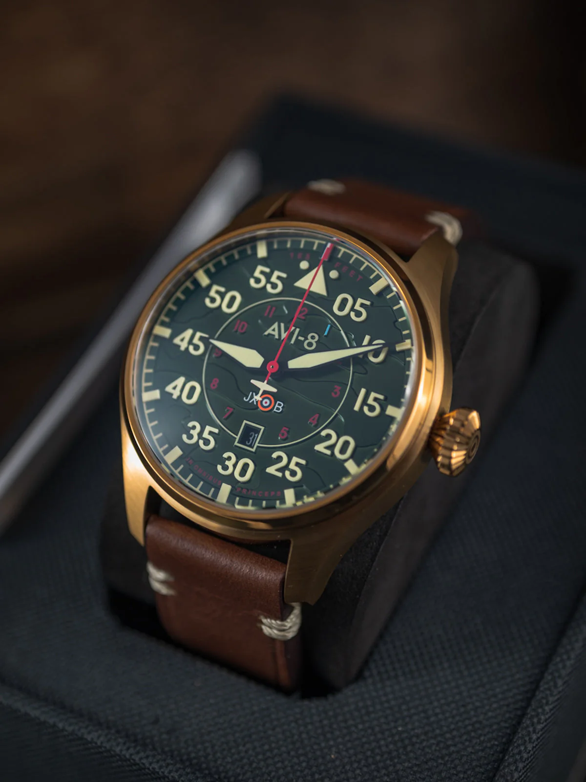 Hawker Hurricane Clowes Automatic Green / Leather | Green Dial - Image 12