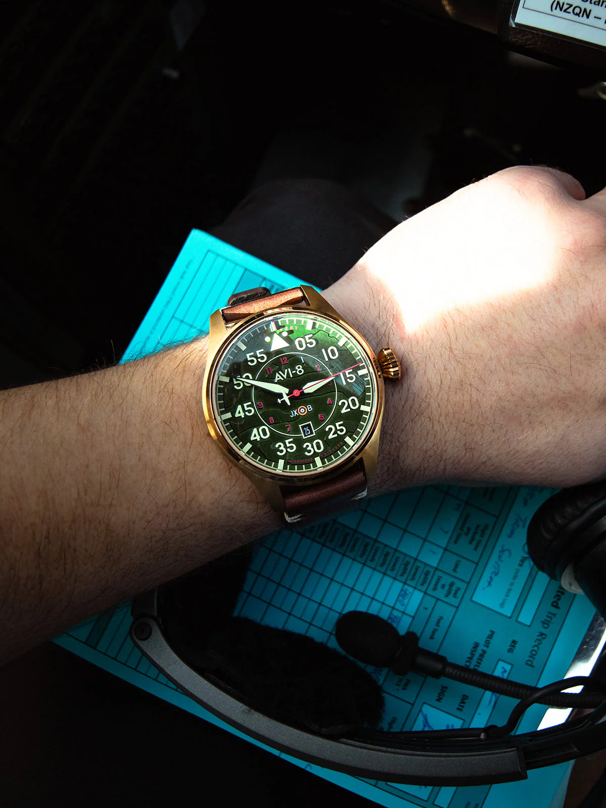Hawker Hurricane Clowes Automatic Green / Leather | Green Dial - Image 14