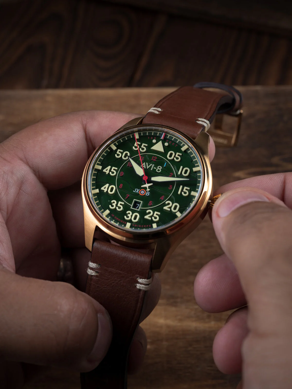 Hawker Hurricane Clowes Automatic Green / Leather | Green Dial - Image 27