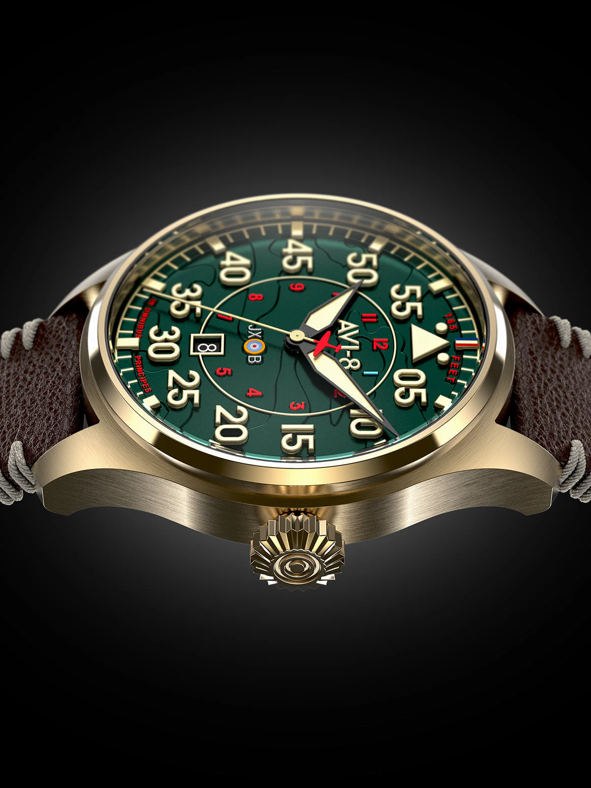 Hawker Hurricane Clowes Automatic Green / Leather | Green Dial - Image 4