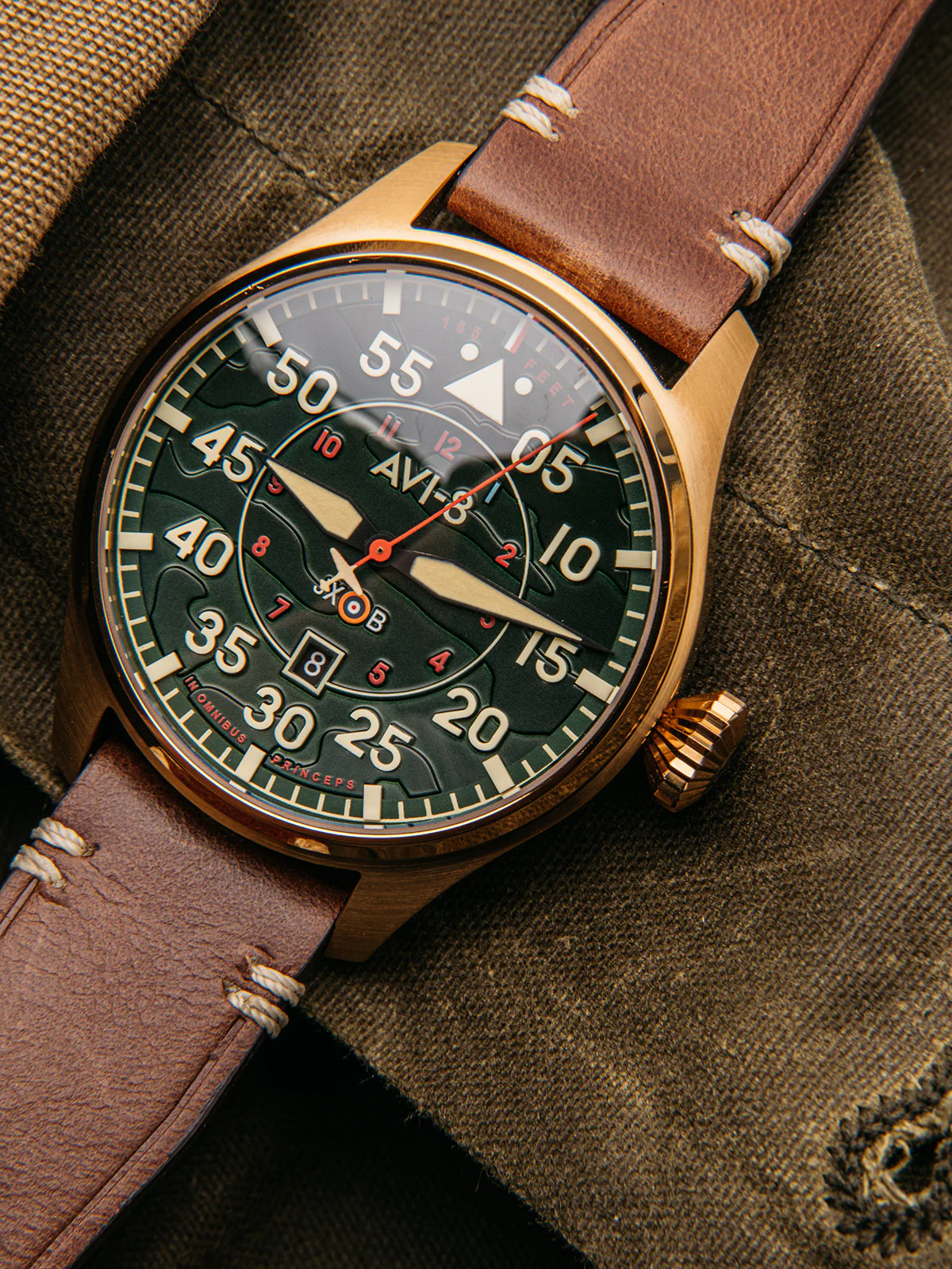Hawker Hurricane Clowes Automatic Green / Leather | Green Dial - Image 6