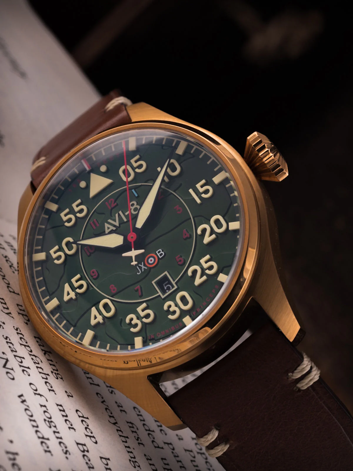 Hawker Hurricane Clowes Automatic Green / Leather | Green Dial - Image 8