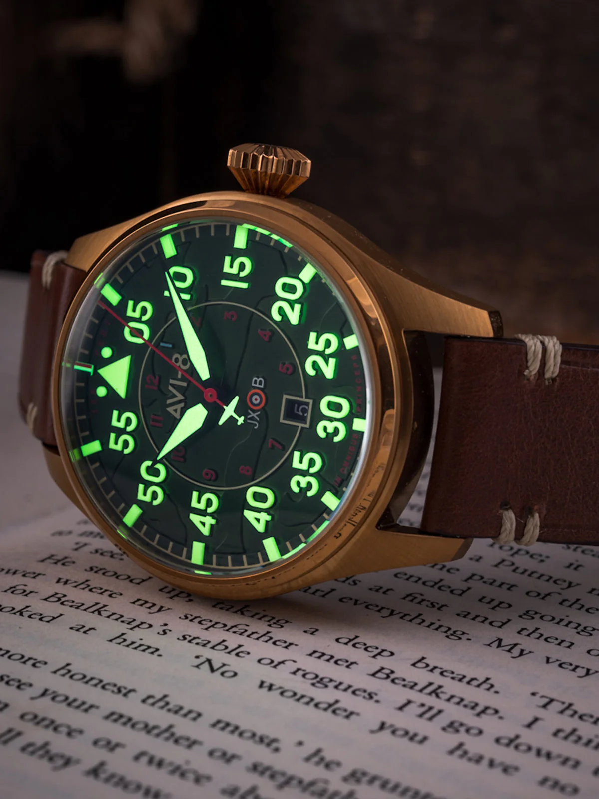 Hawker Hurricane Clowes Automatic Green / Leather | Green Dial - Image 9