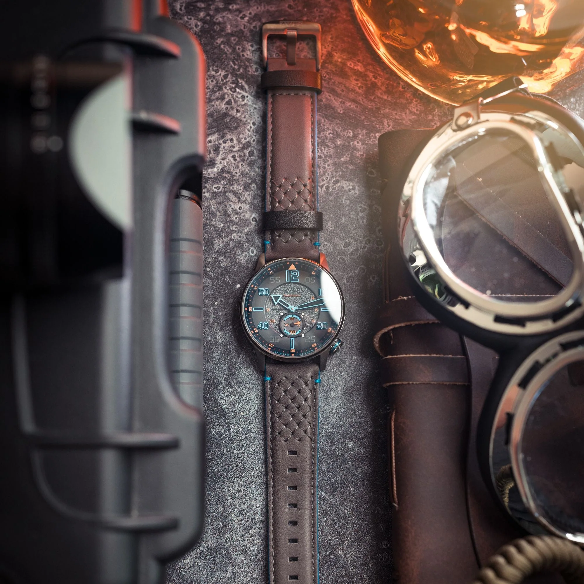 Hawker Typhoon Baldwin Automatic Grey / Gray Leather | Grey Dial - Image 3