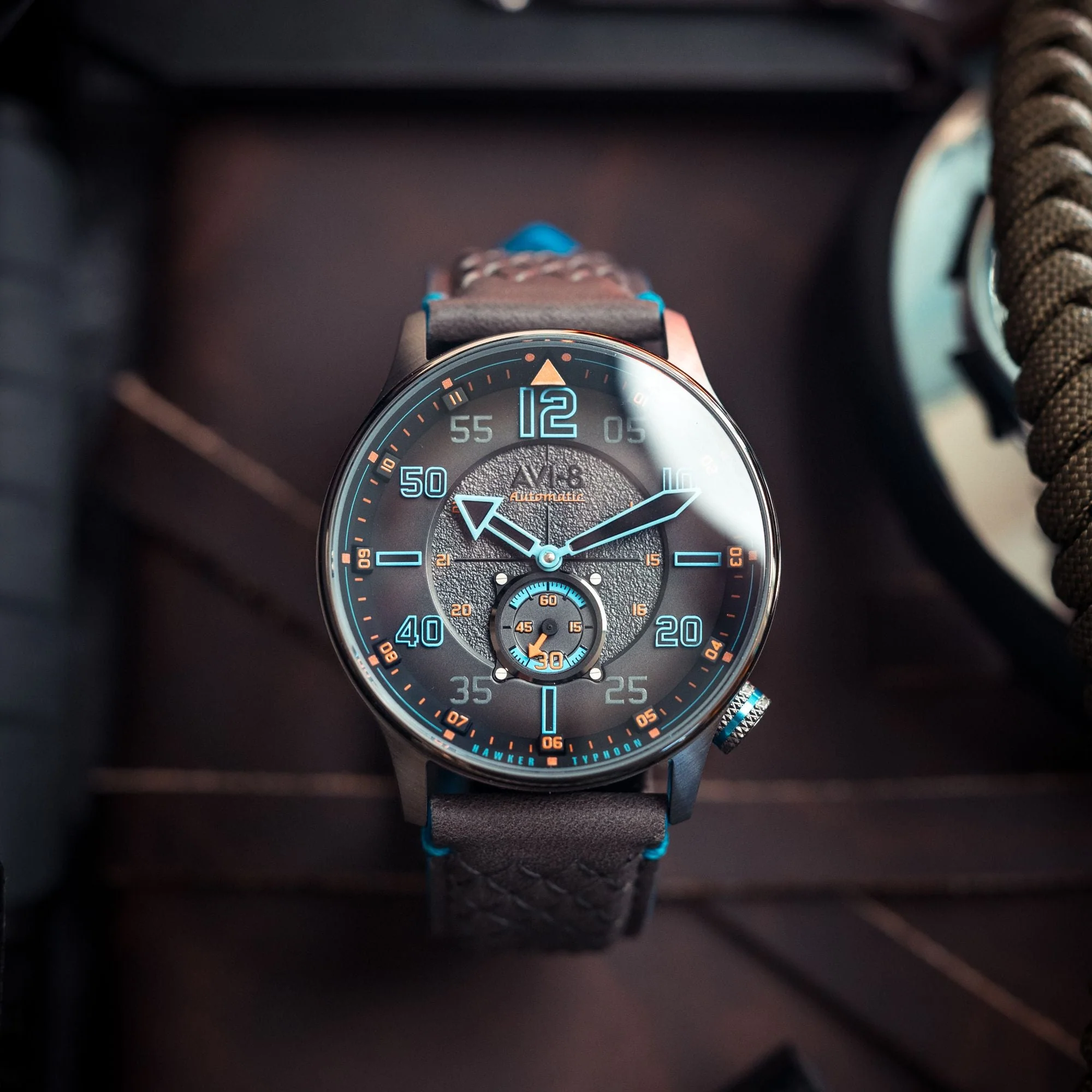 Hawker Typhoon Baldwin Automatic Grey / Gray Leather | Grey Dial - Image 4