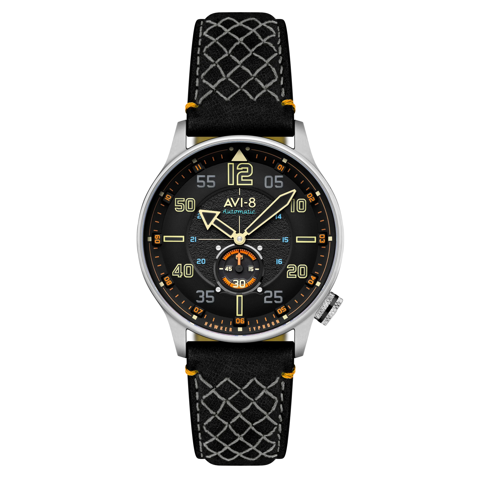 Hawker Typhoon Baldwin Automatic Black / Black Leather | Black Dial