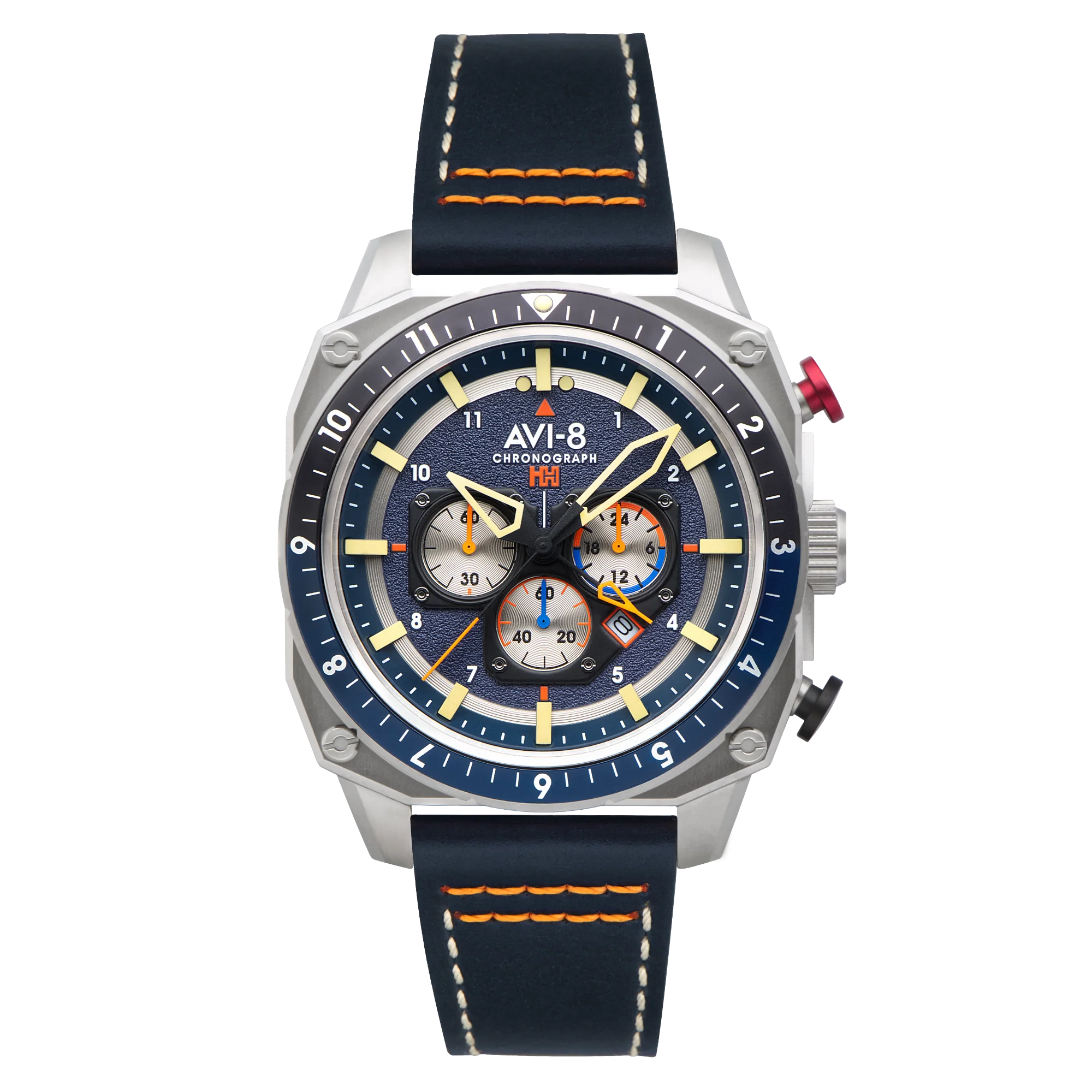 Hawker Hunter Atlas Dual Time Chronograph Blue / Leather | Blue Dial - Image 10
