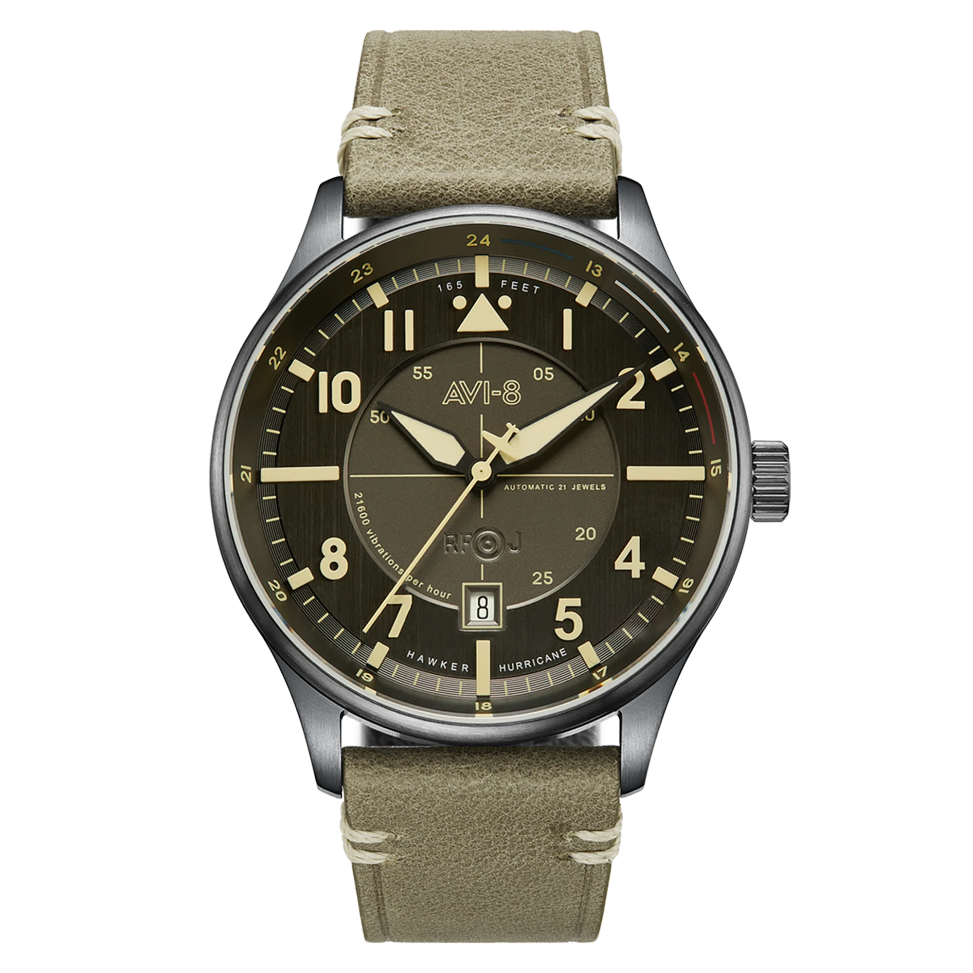 Hawker Hurricane Kent Automatic Gray / Leather | Gray Dial - Image 6