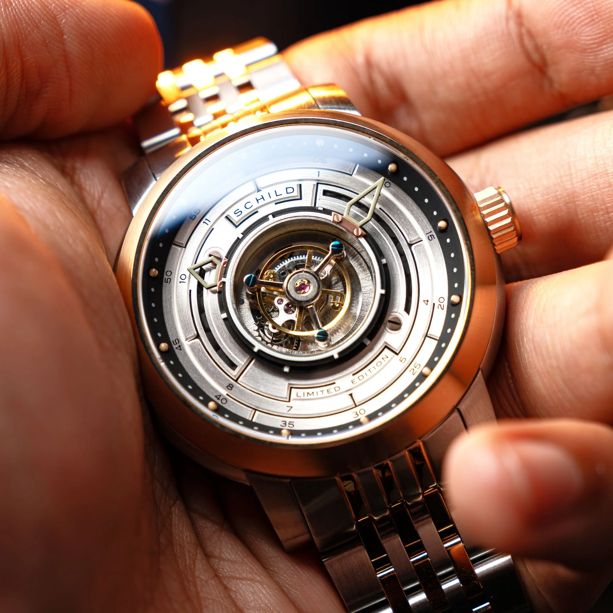 Heinrich Cyclone Tourbillon Limited Edition Silver / Steel & Gold Stainless Steel | Silver Dial - Image 3
