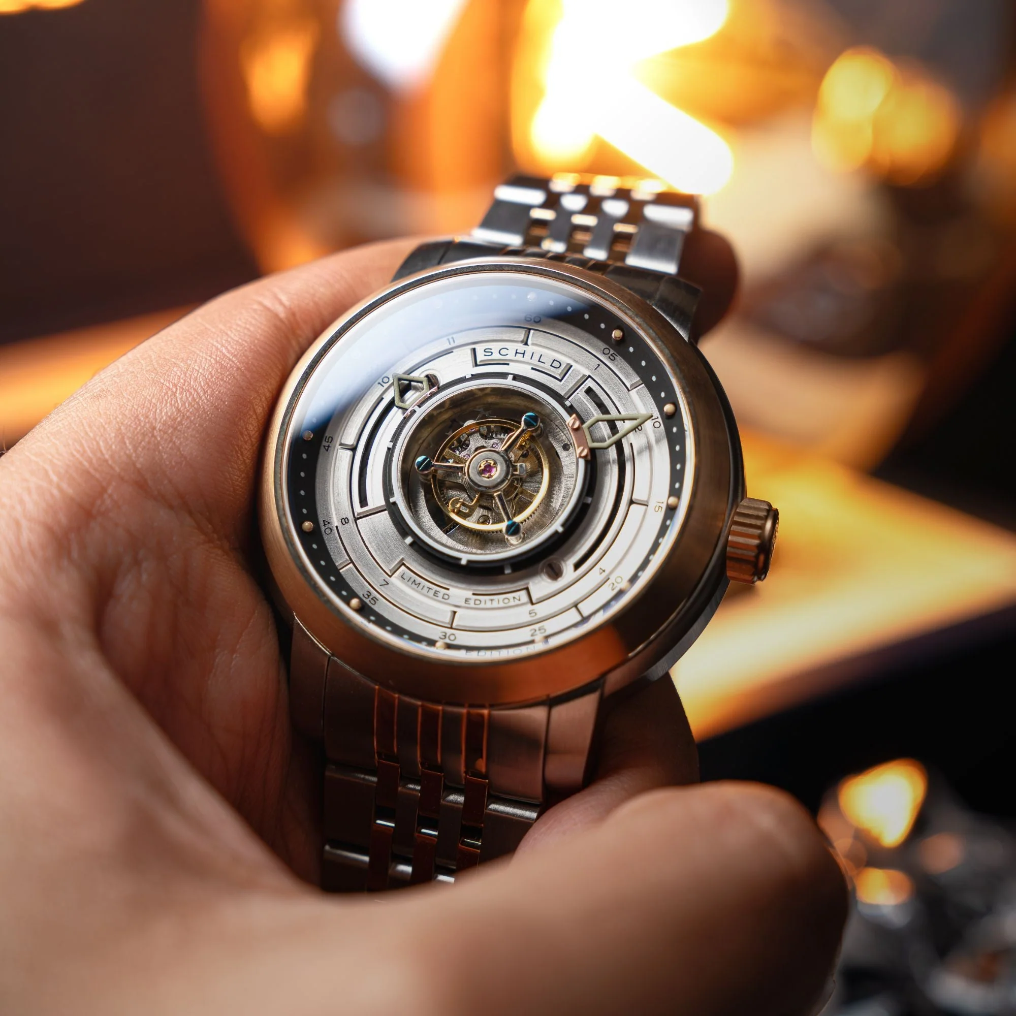 Heinrich Cyclone Tourbillon Limited Edition Silver / Steel & Rose Gold Stainless Steel | Silver Dial - Image 2