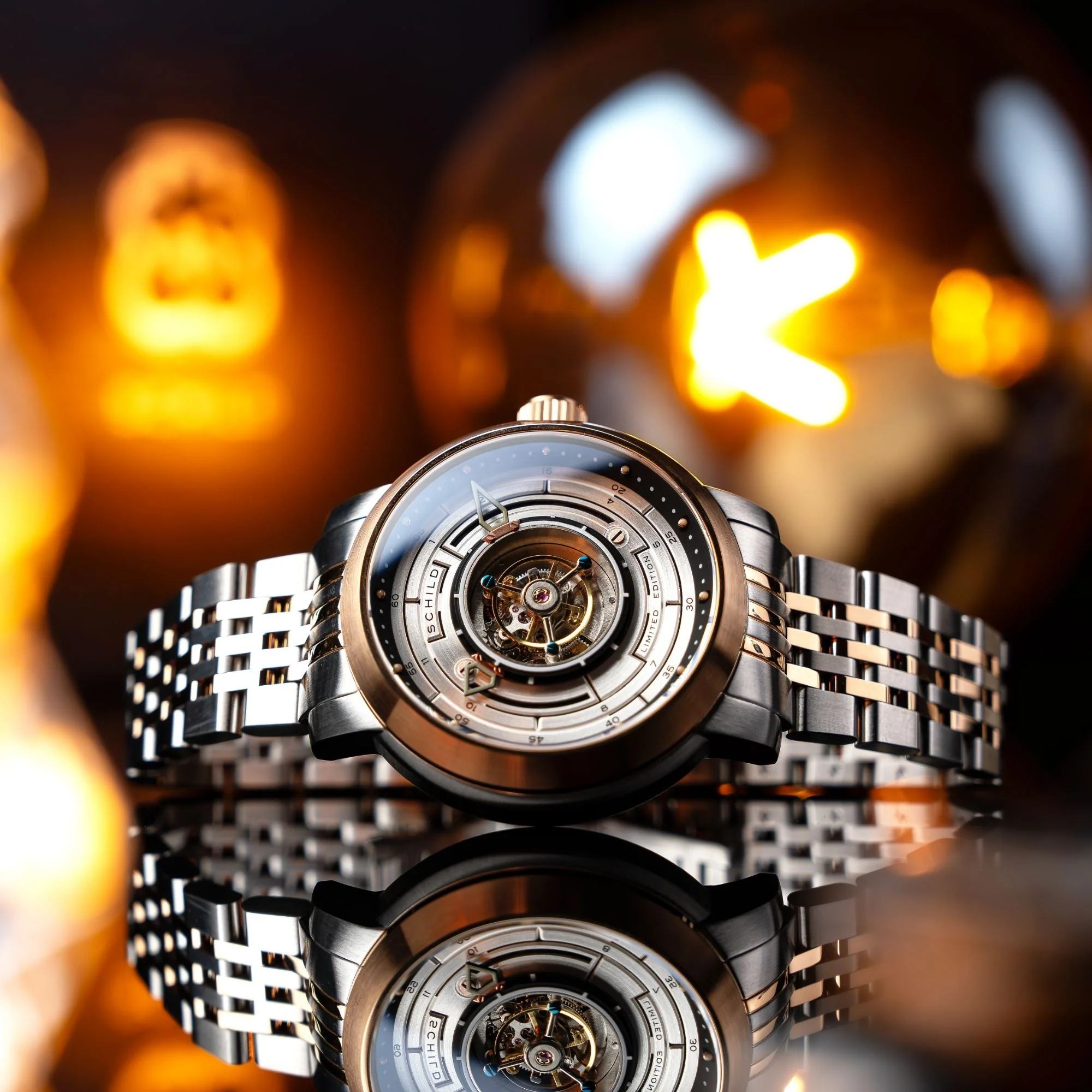 Heinrich Cyclone Tourbillon Limited Edition Silver / Steel & Rose Gold Stainless Steel | Silver Dial - Image 3