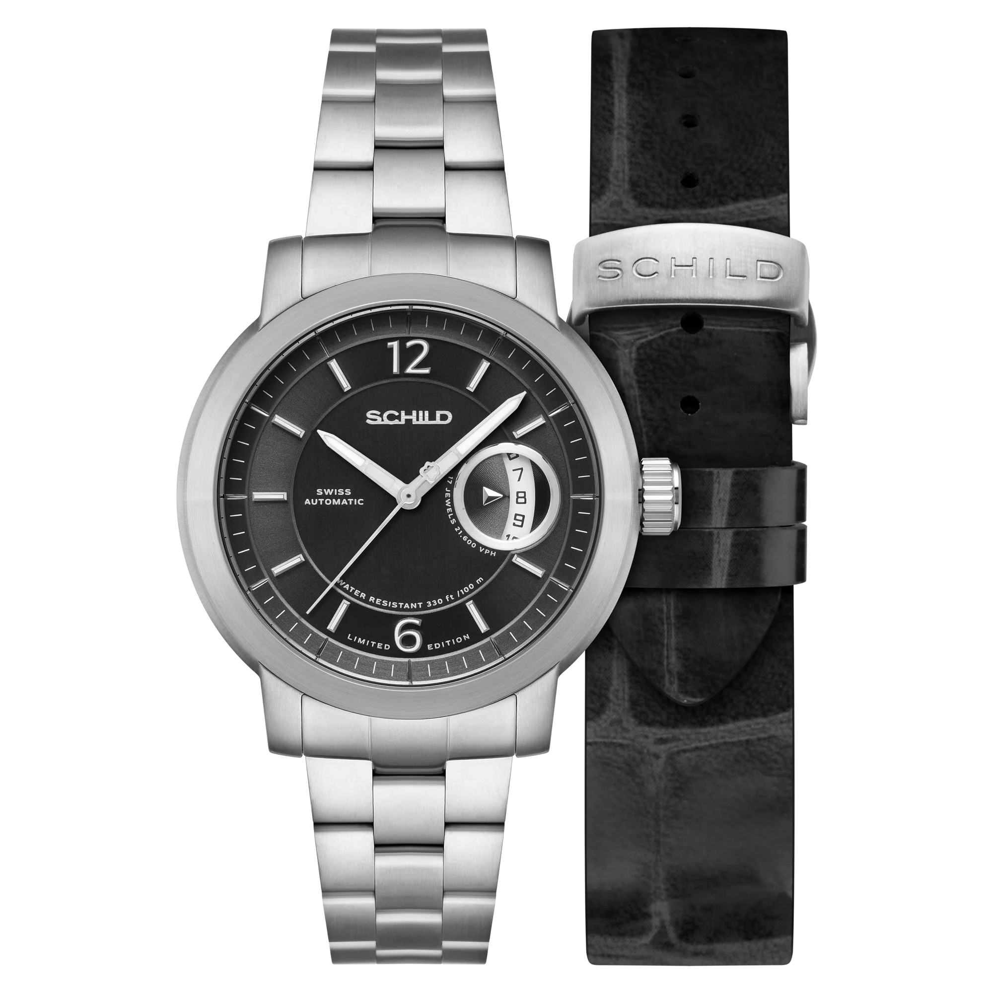 Heinrich Minimal Swiss Automatic Limited Edition Black / Stainless Steel | Black Dial