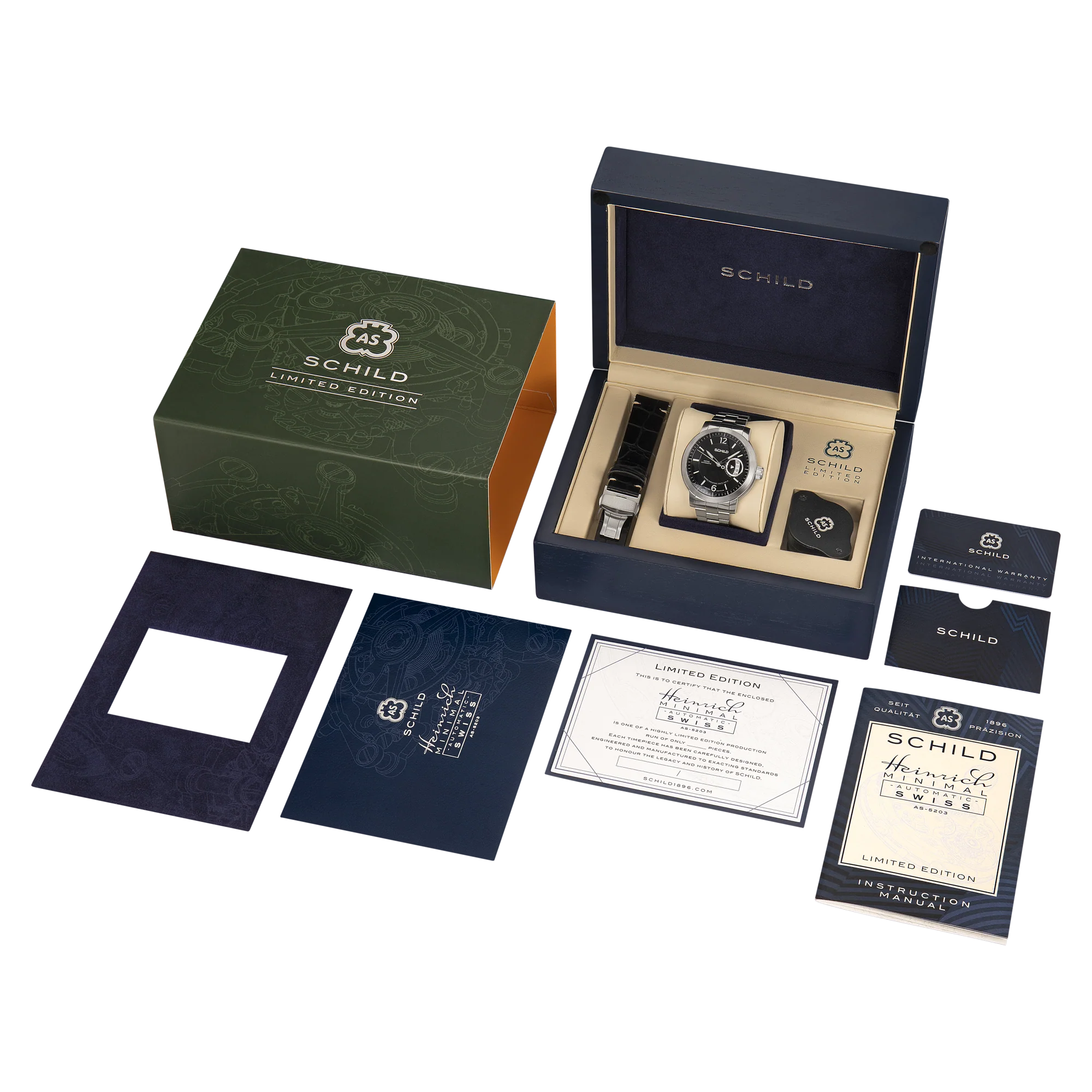 Heinrich Minimal Swiss Automatic Limited Edition Watch Winder Set Black / Stainless Steel | Black Dial - Image 6