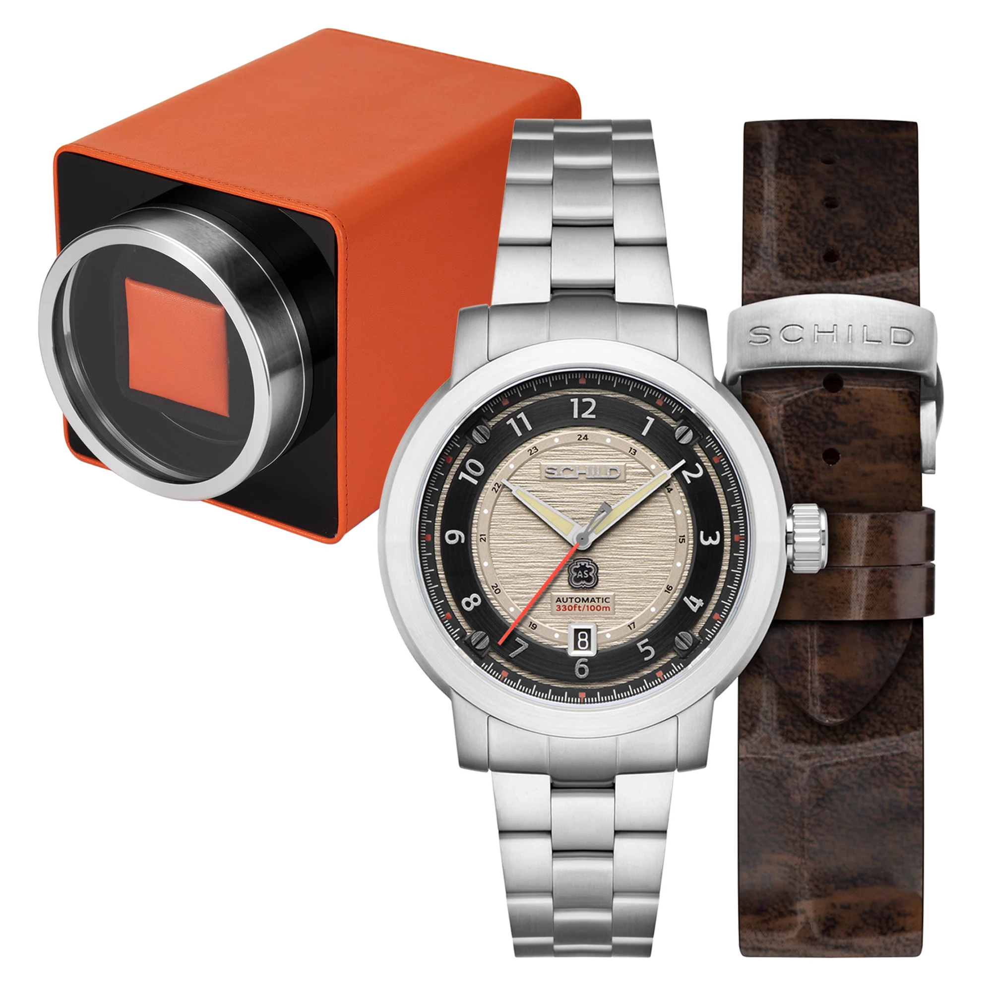 Heinrich Swiss Automatic Limited Edition Watch Winder Set Grey / Stainless Steel | Grey Dial