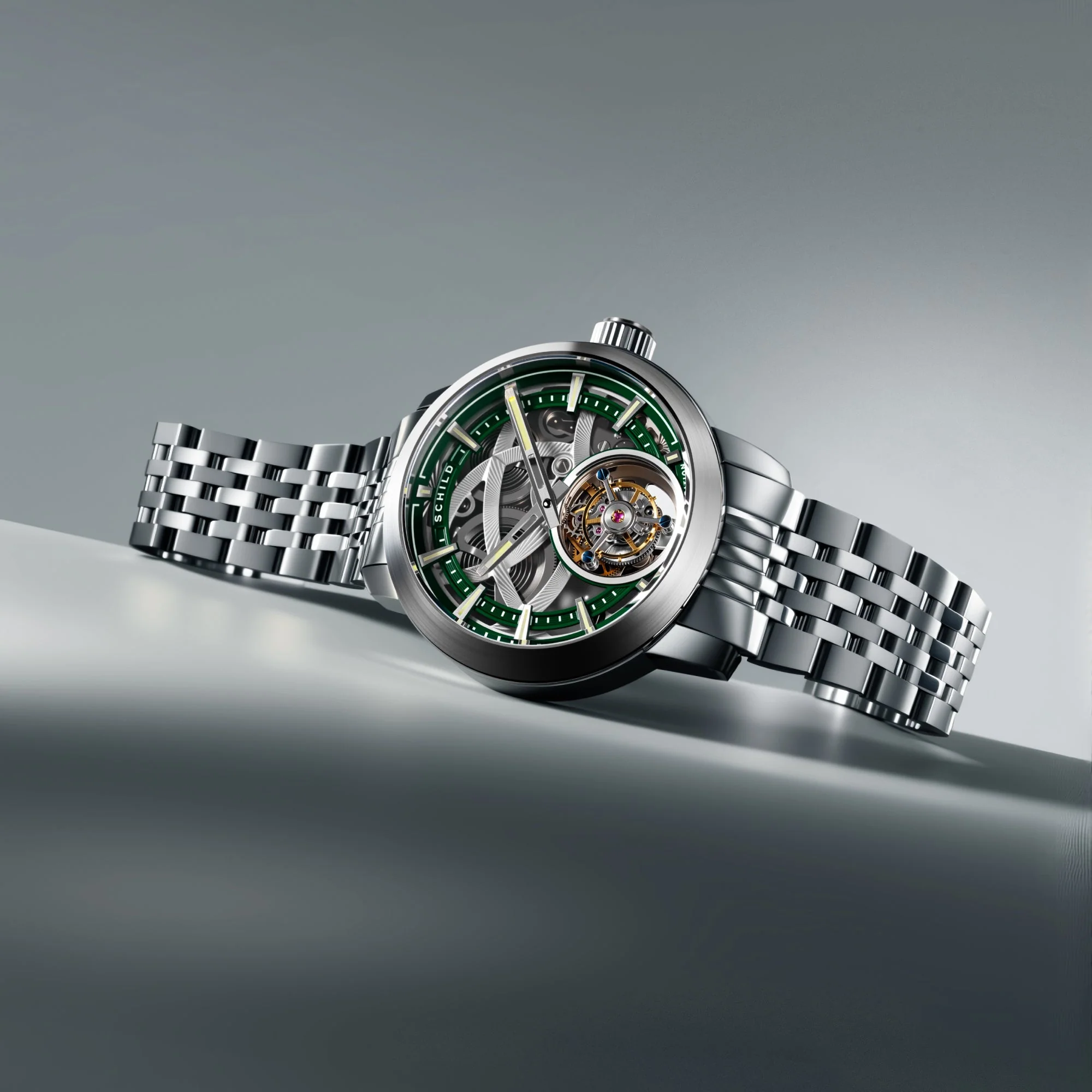 Heinrich Tourbillon Limited Edition Green / Stainless Steel | Green Dial - Image 4