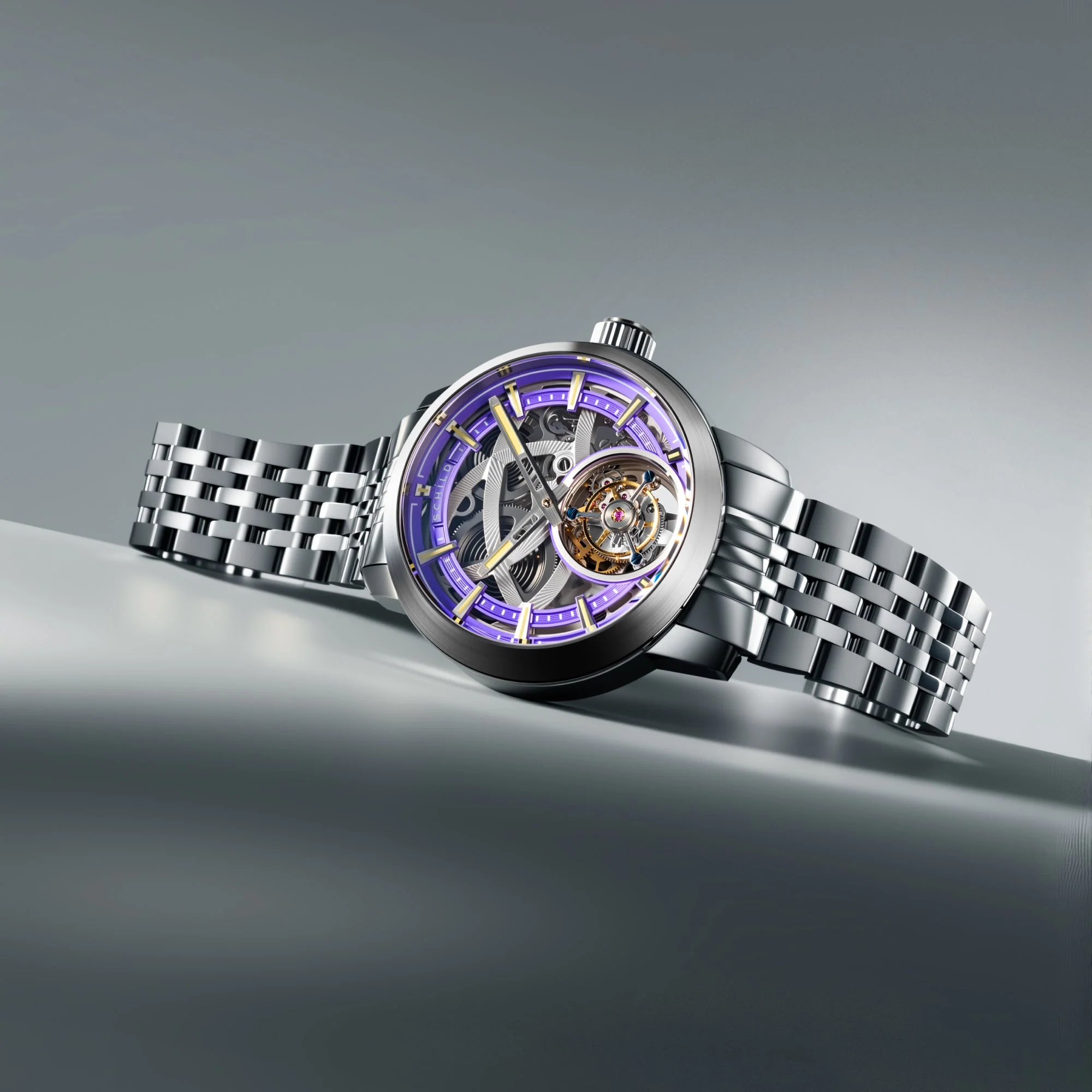 Heinrich Tourbillon Limited Edition Purple / Stainless Steel | Purple Dial - Image 4