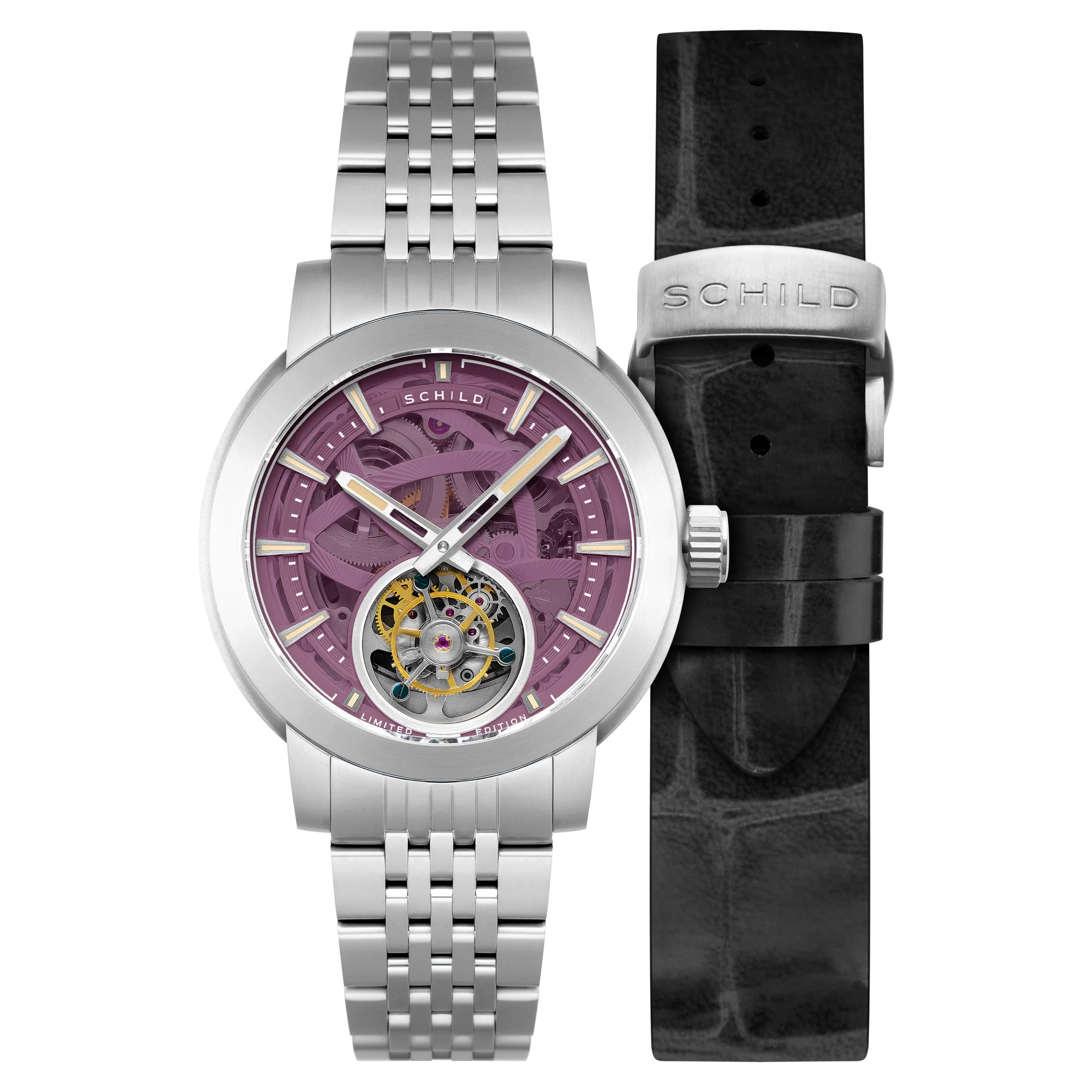 Heinrich Tourbillon Limited Edition Purple / Steel Stainless Steel | Purple Dial