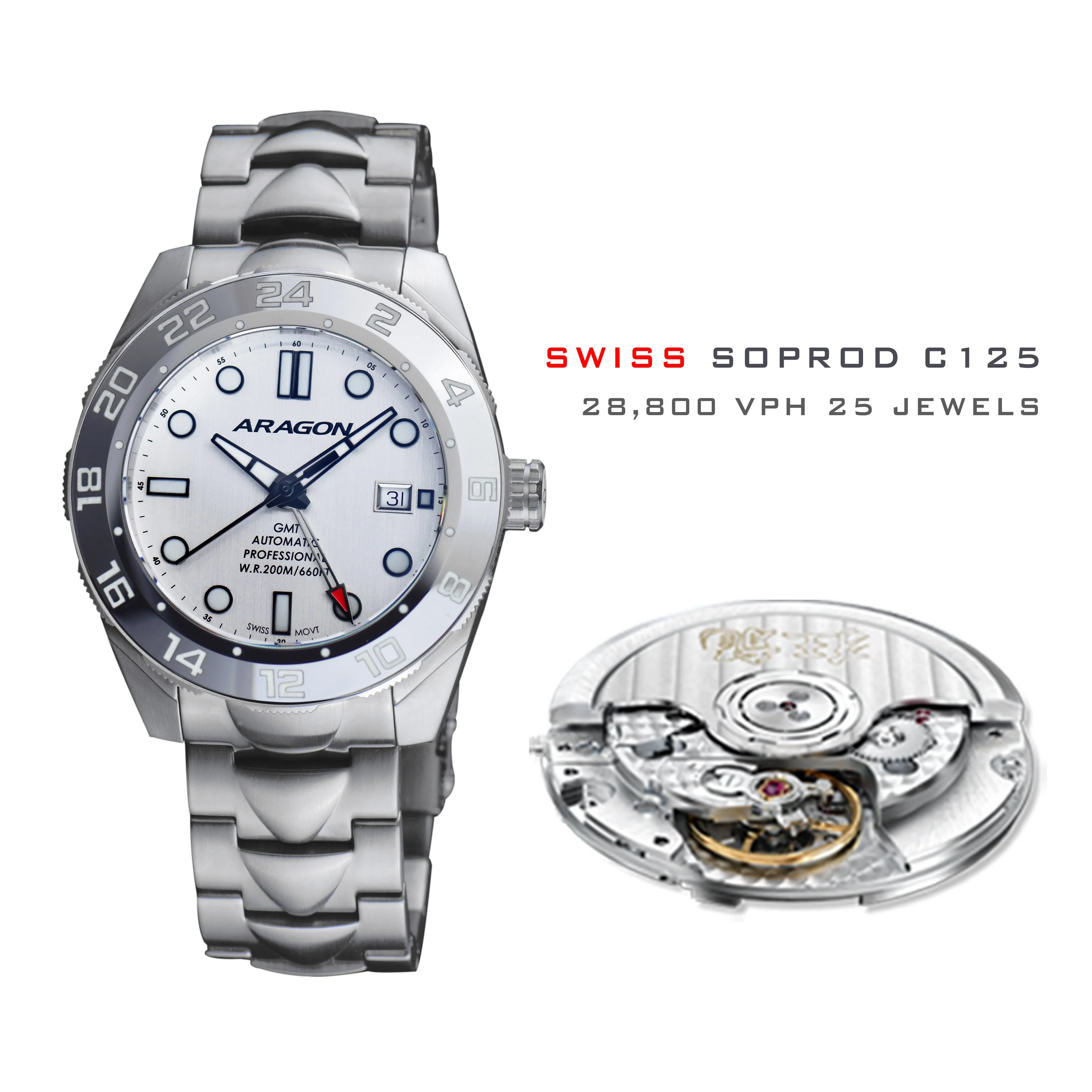 Hercules Swiss Soprod GMT Silver Dial | Silver Dial - Image 4