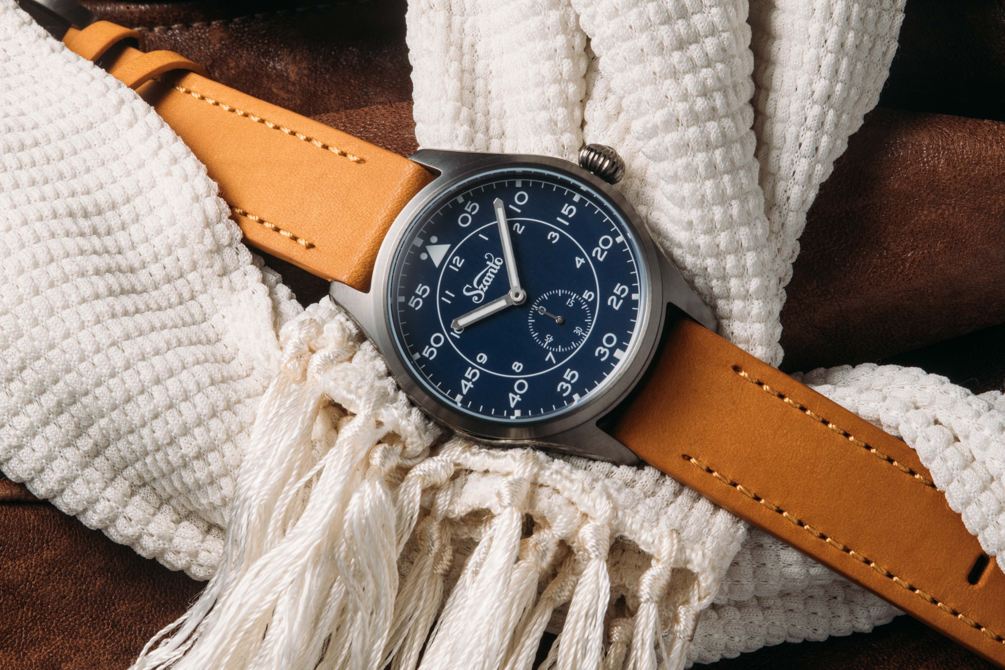 Heritage Aviator 2750 Series Gun Gray / Blue / Tan | Blue Dial - Image 3