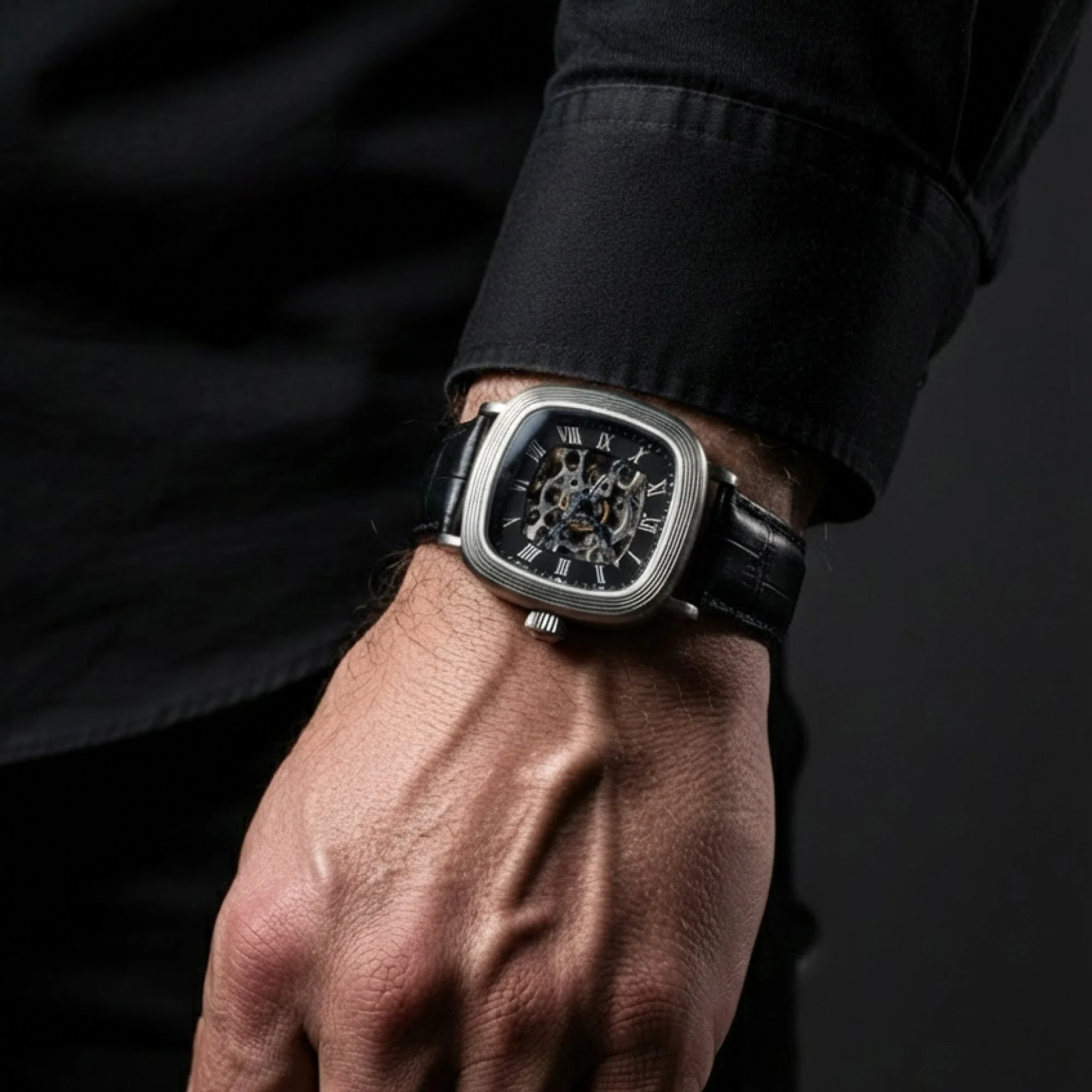 Heritage Chester Skeleton Automatic Black / Genuine Leather | Black Dial - Image 2