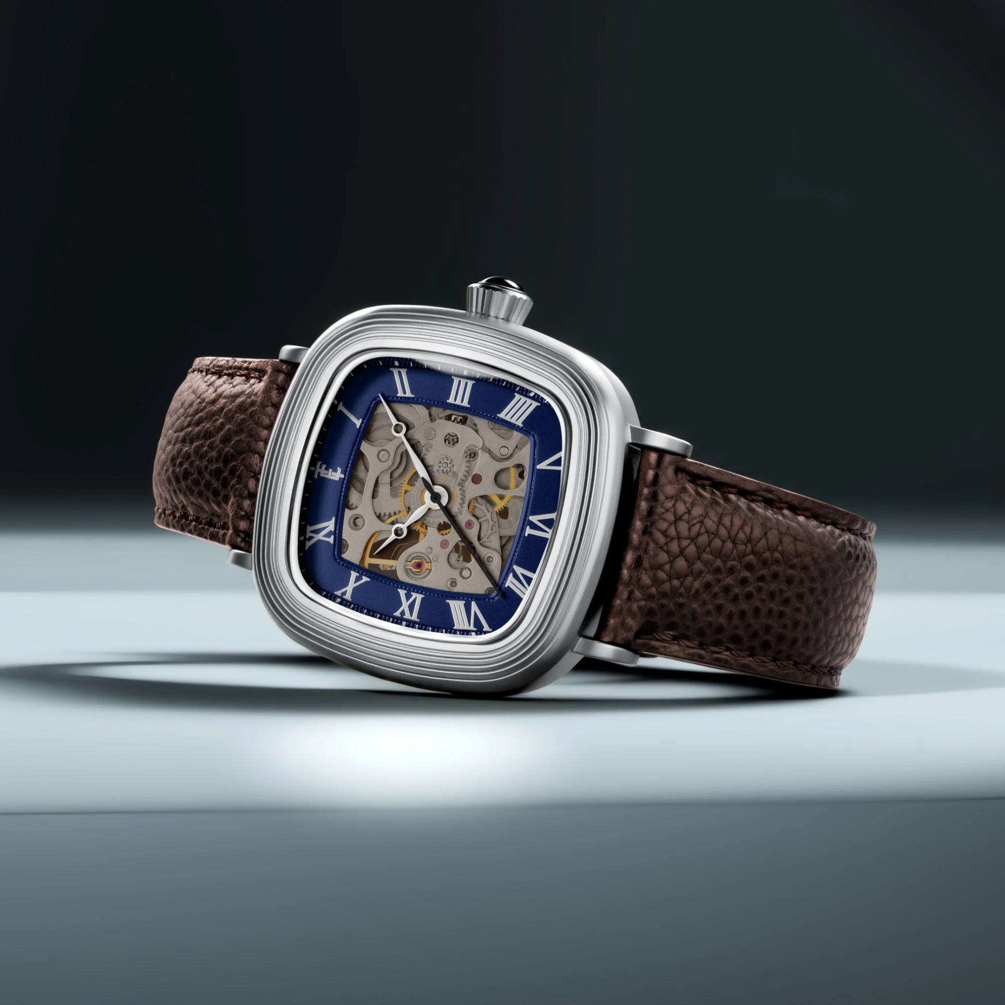 Heritage Chester Skeleton Automatic Blue / Genuine Leather | Blue Dial - Image 4