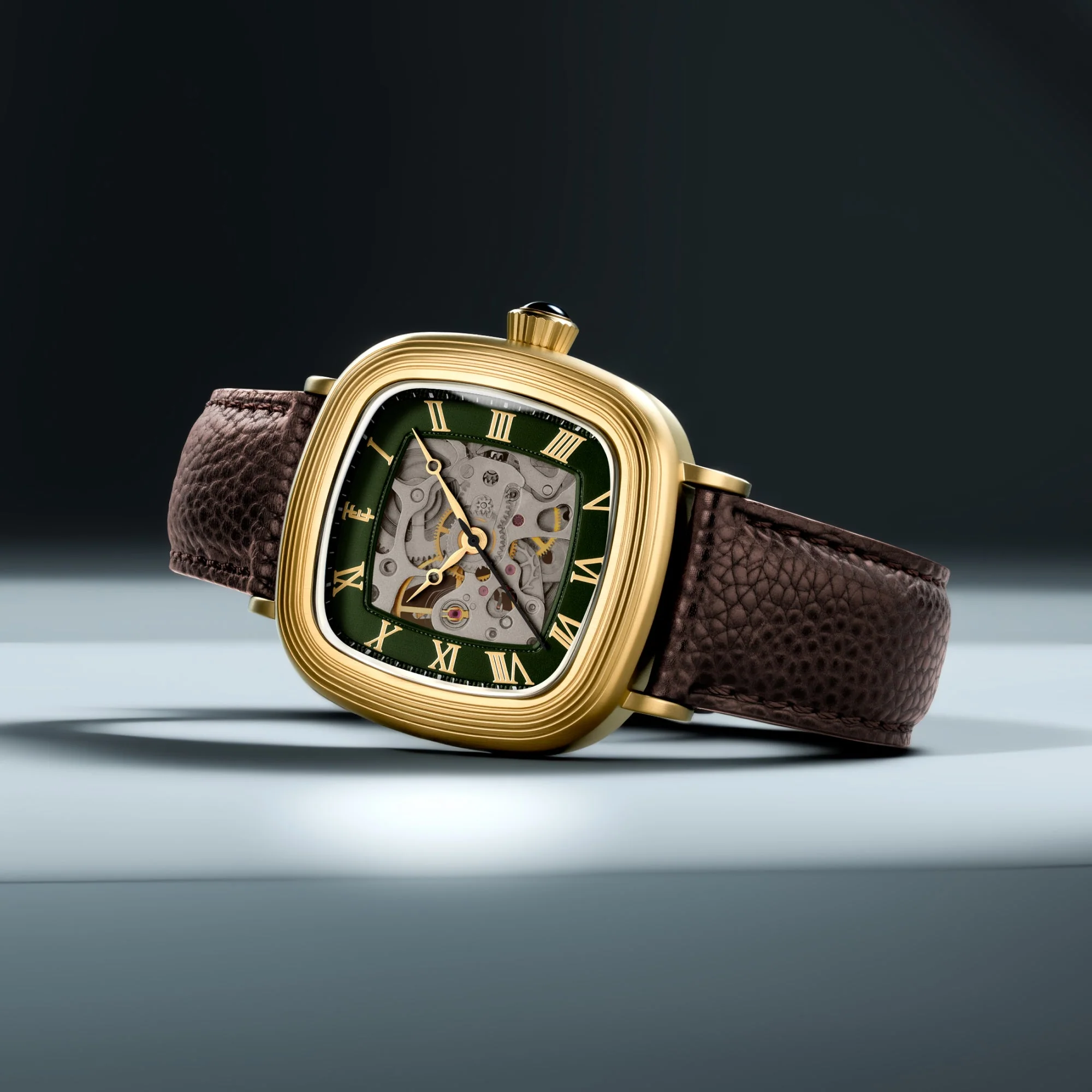 Heritage Chester Skeleton Automatic Green / Genuine Leather | Green Dial - Image 4