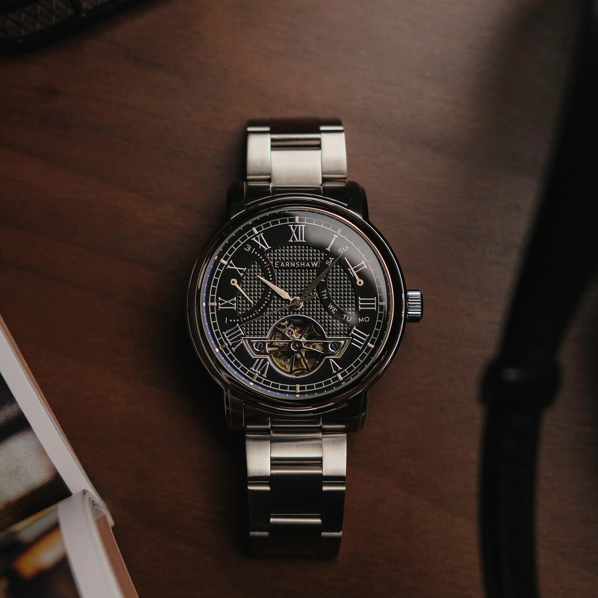 Heritage Longcase Double Retrograde Calendar Open Heart Automatic Black / Stainless Steel | Black Dial - Image 2