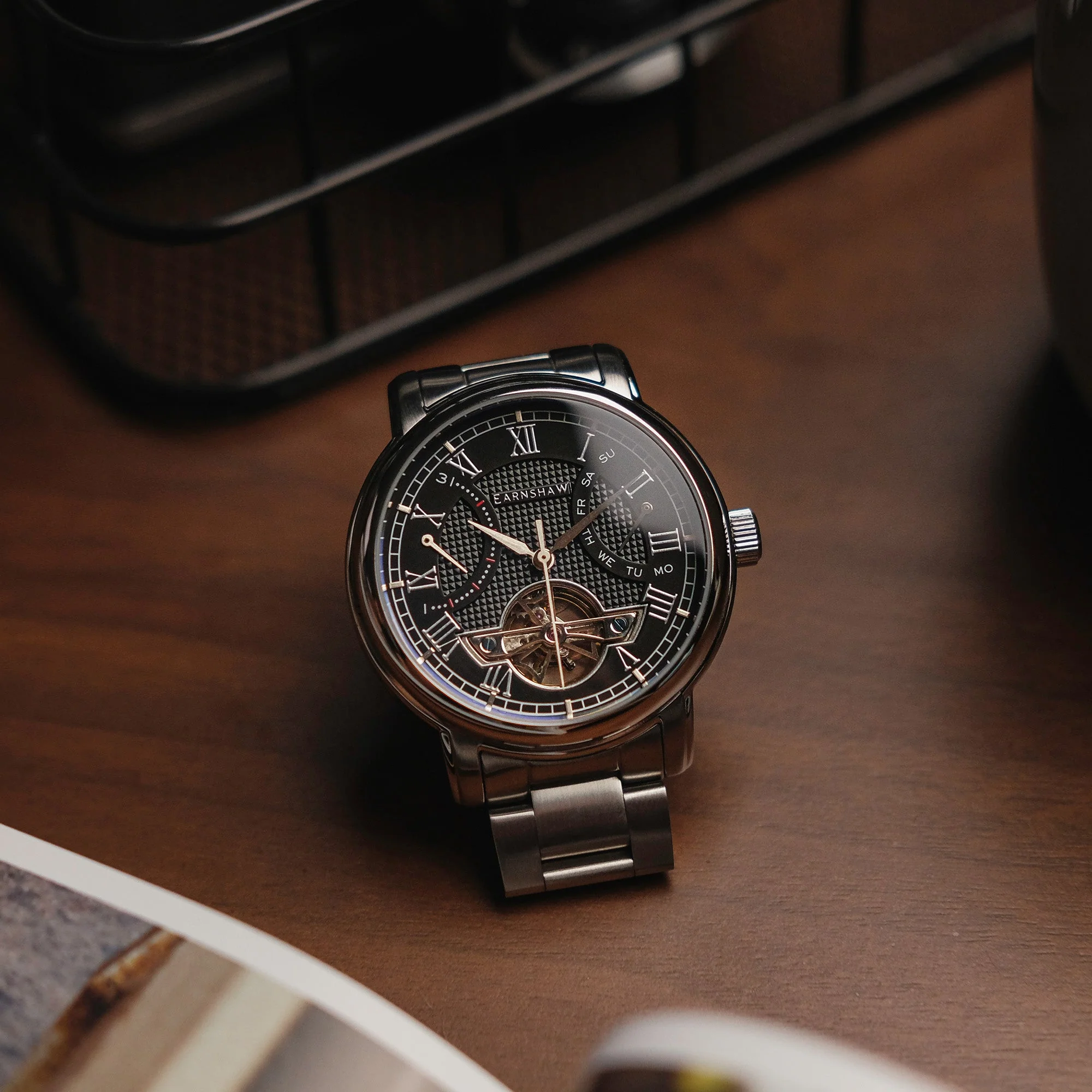 Heritage Longcase Double Retrograde Calendar Open Heart Automatic Black / Stainless Steel | Black Dial - Image 3