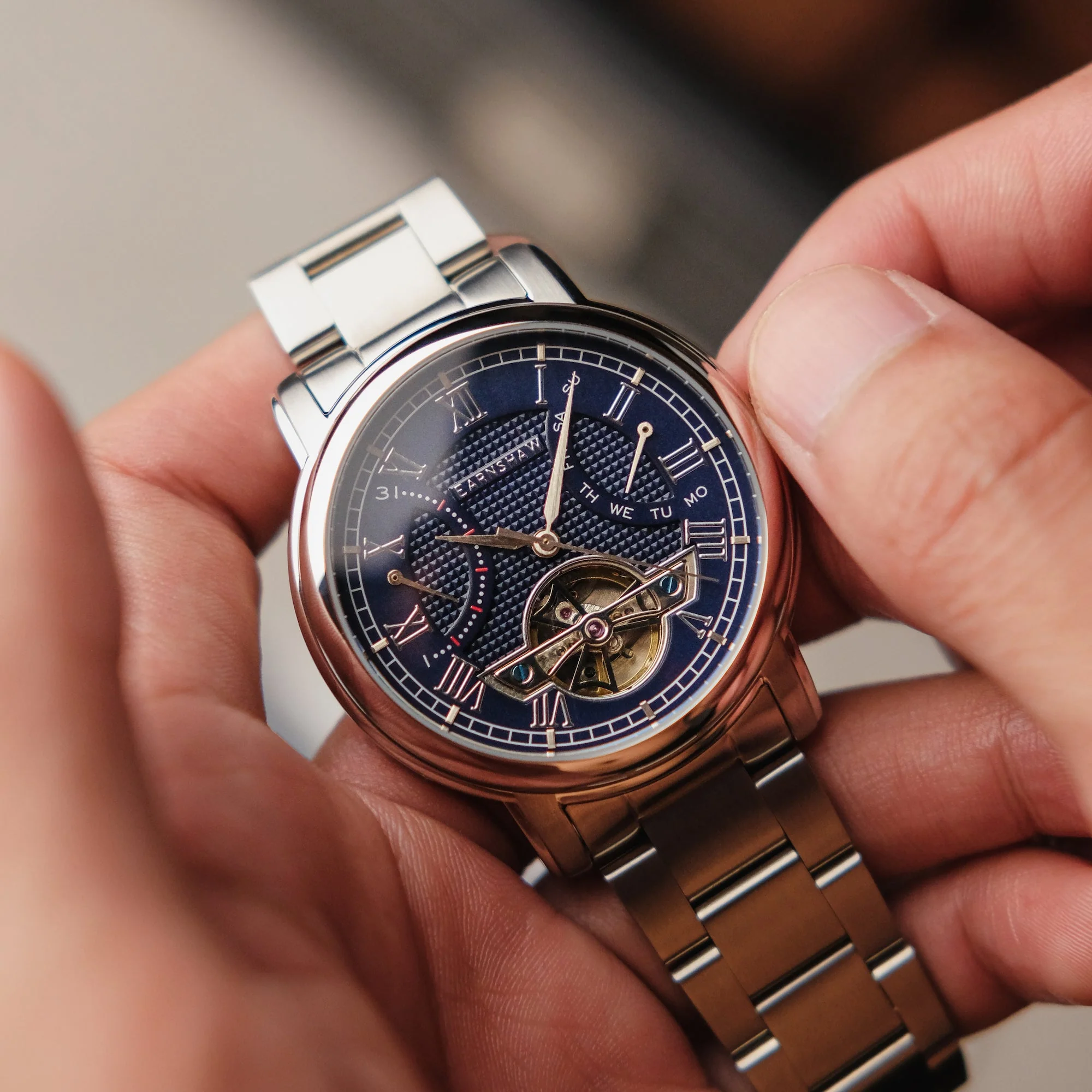 Heritage Longcase Double Retrograde Calendar Open Heart Automatic Blue / Stainless Steel | Blue Dial - Image 2