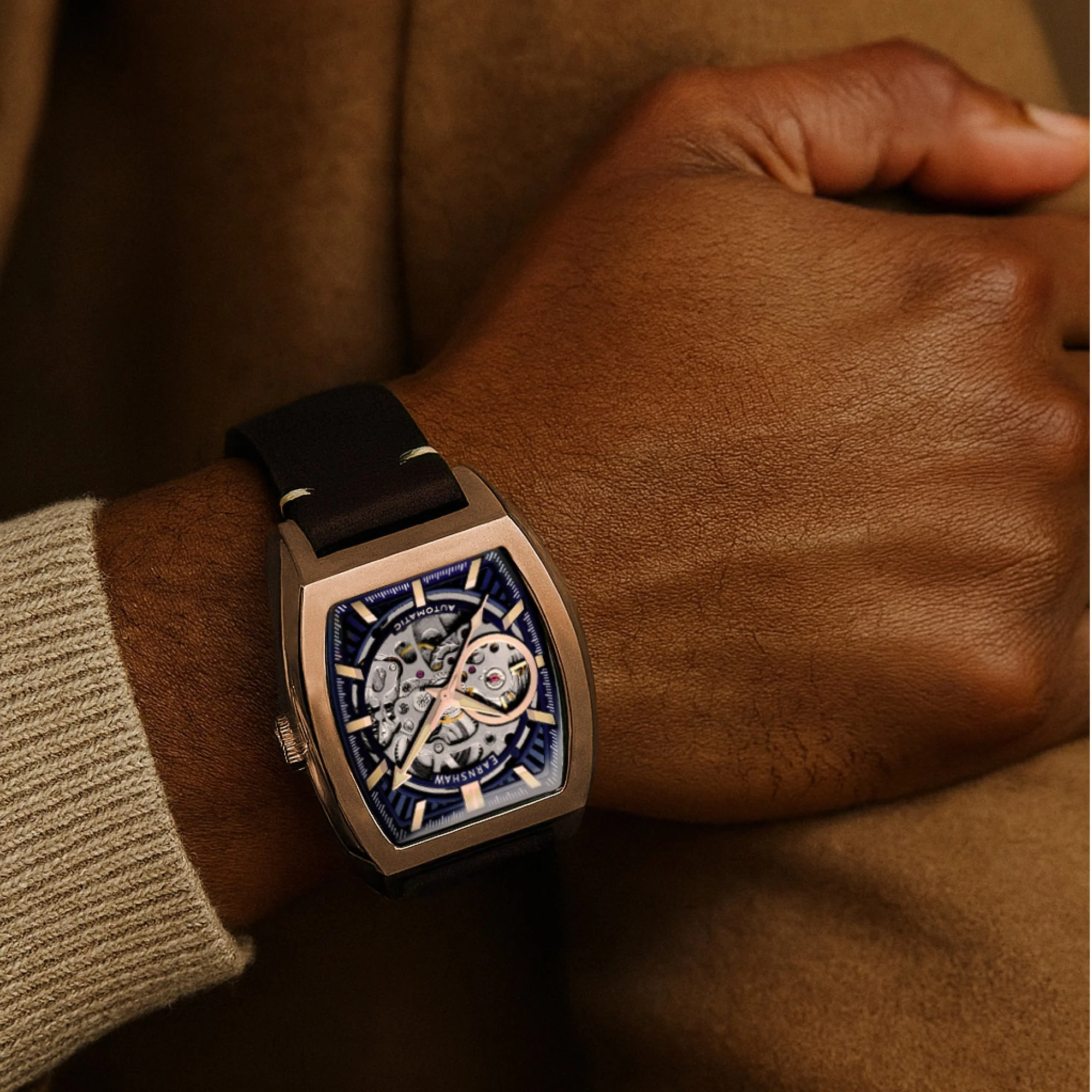 Heritage Wellington Skeleton Automatic Blue / Genuine Leather | Blue Dial - Image 4