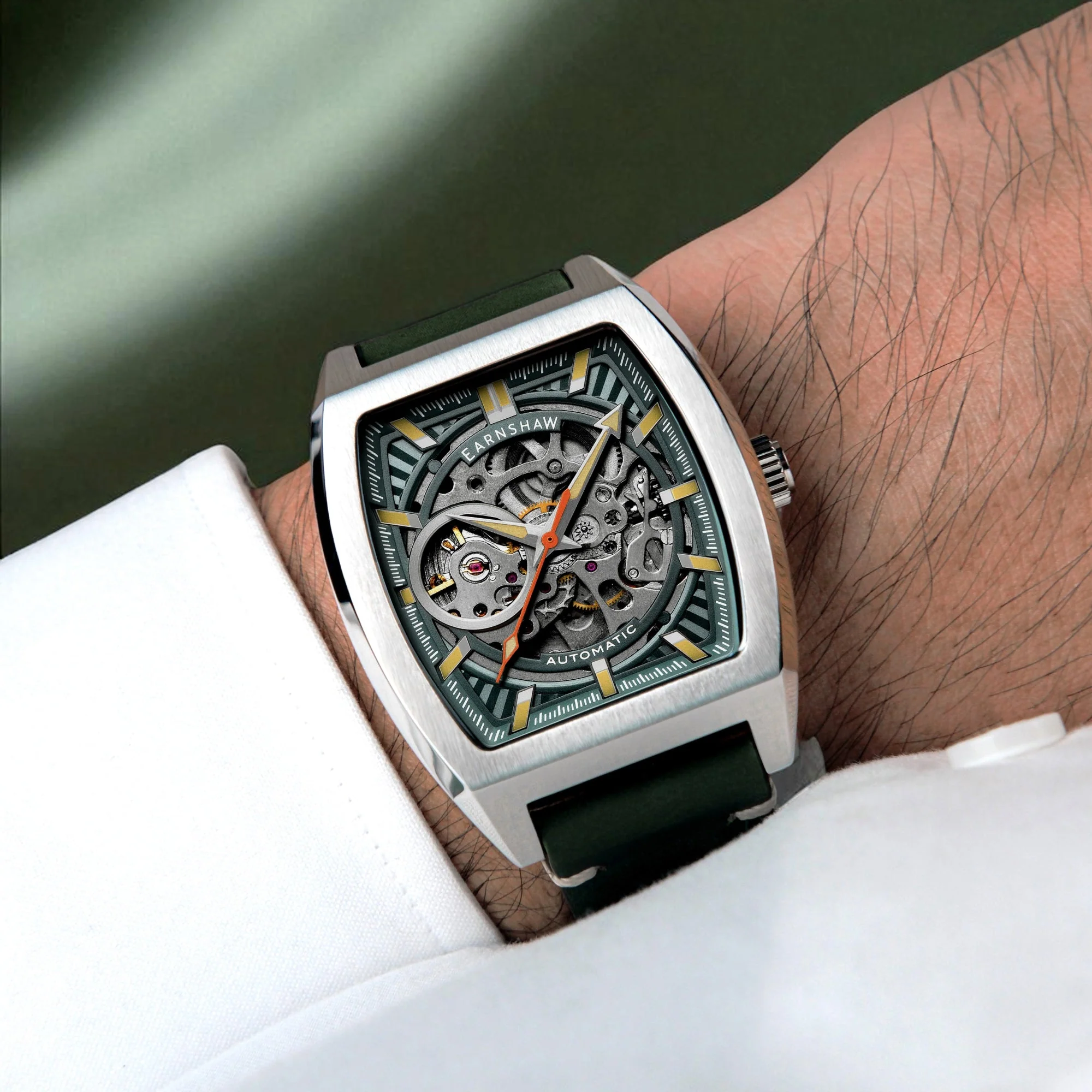 Heritage Wellington Skeleton Automatic Green / Genuine Leather | Green Dial - Image 2